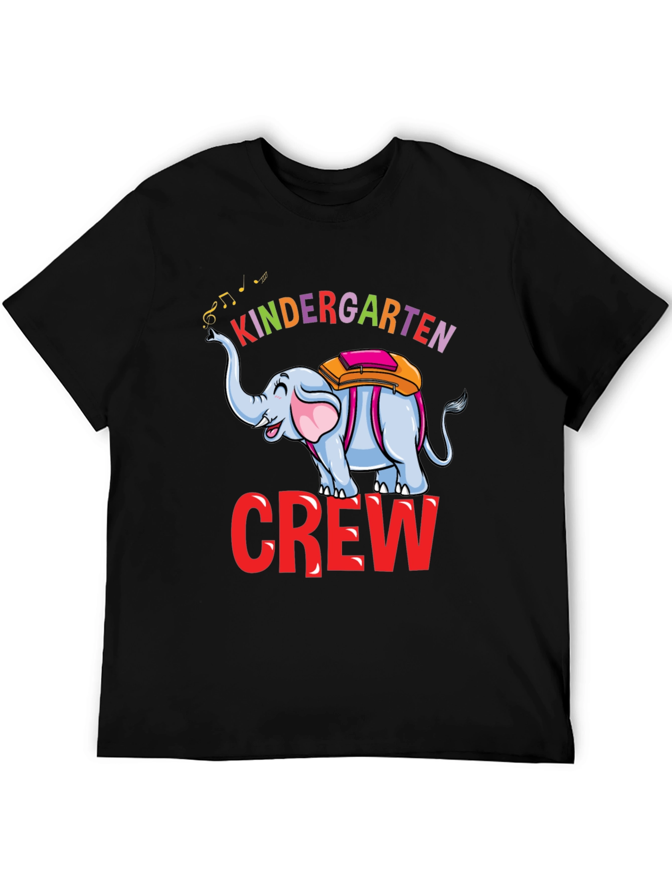 Black Kindergarten Crew Elephant T-Shirt view 5