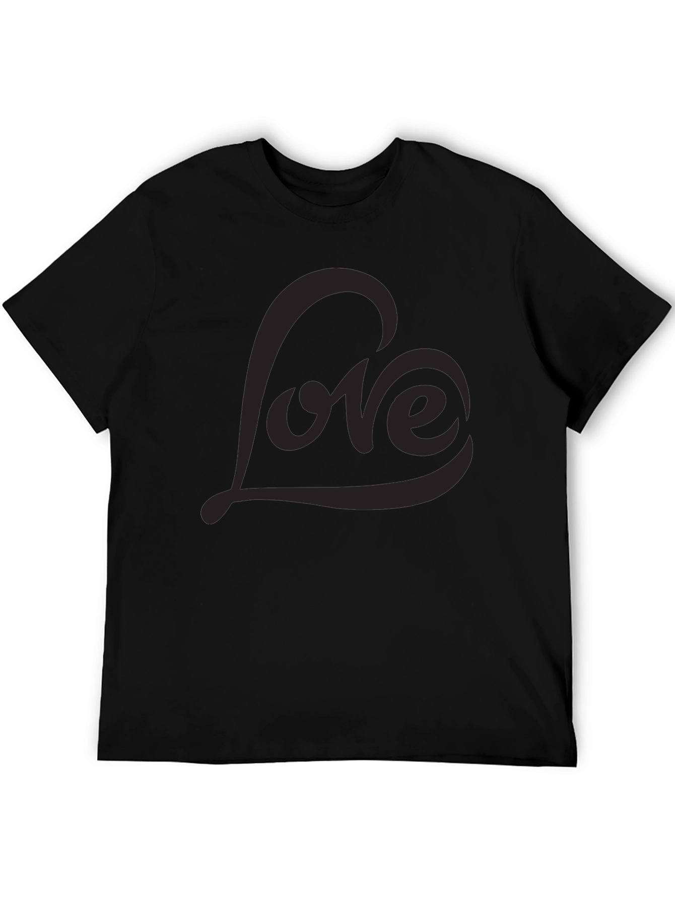 Black Men's Black Love Graphic Tee - Stylish Casual Comfort view 5