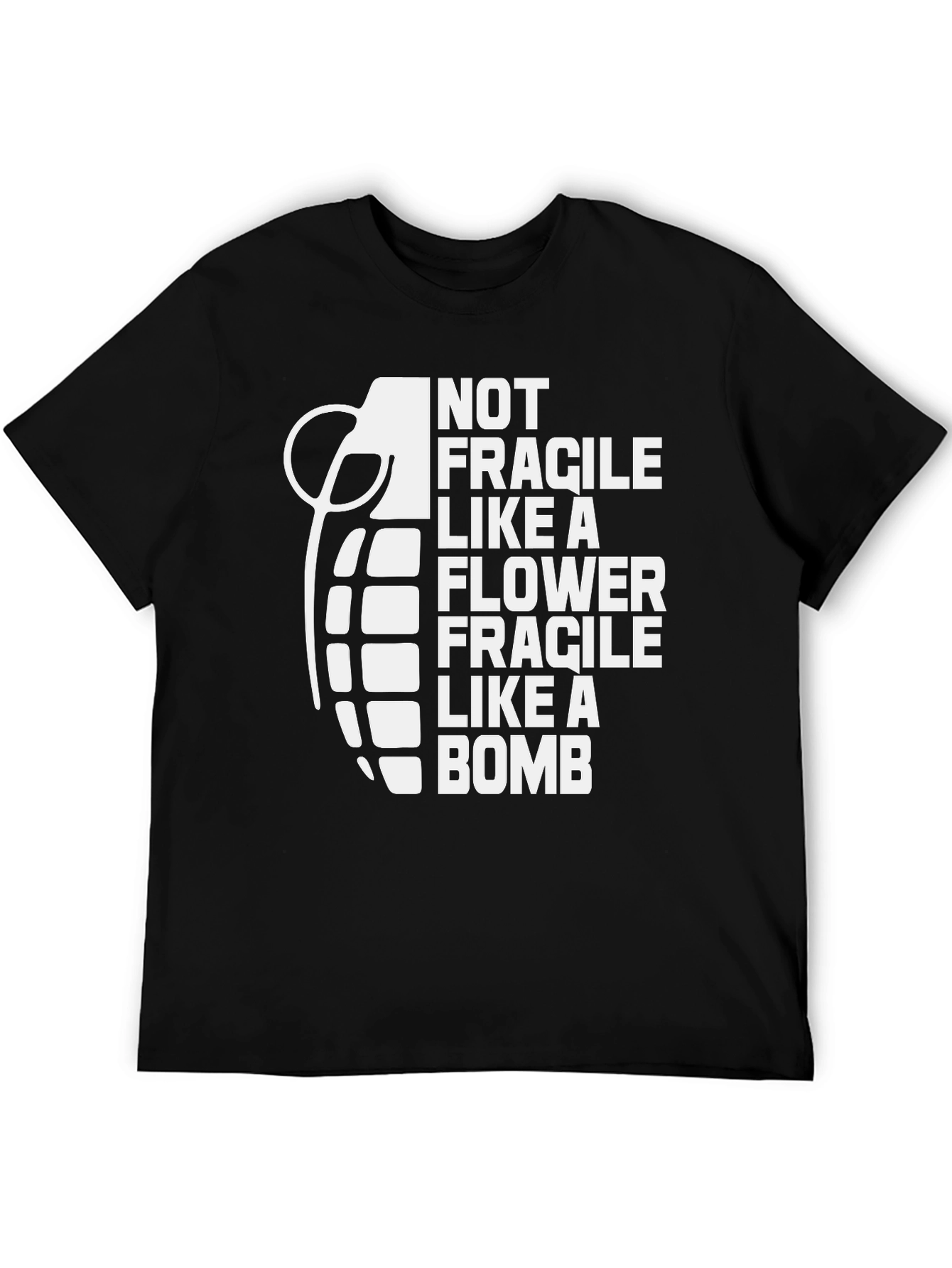 Black Fragile Like a Bomb Graphic Tee view 5