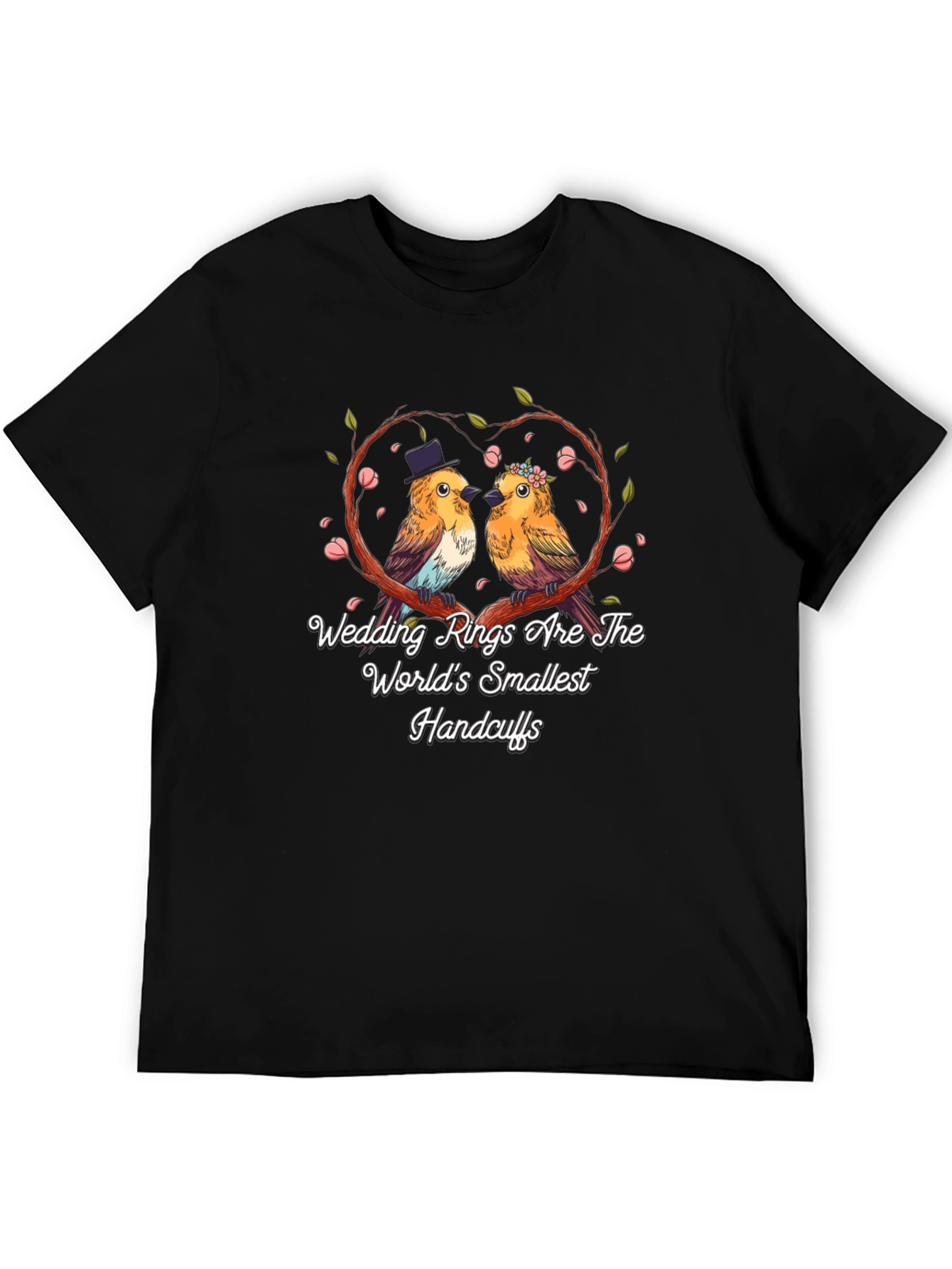 Black Wedding Rings Handcuffs T-Shirt view 5