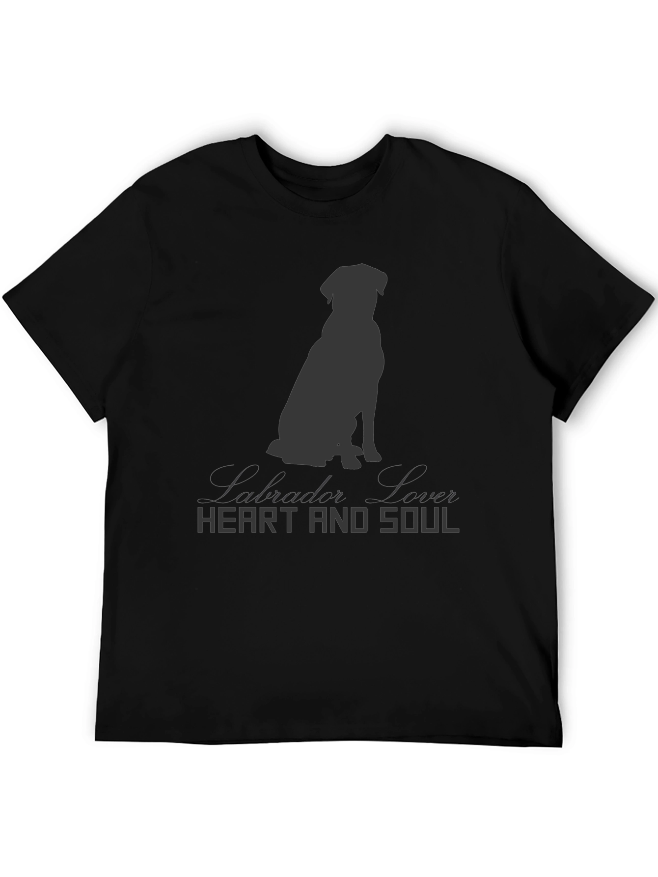 Black Labrador Lover Heart and Soul Black T-Shirt view 5