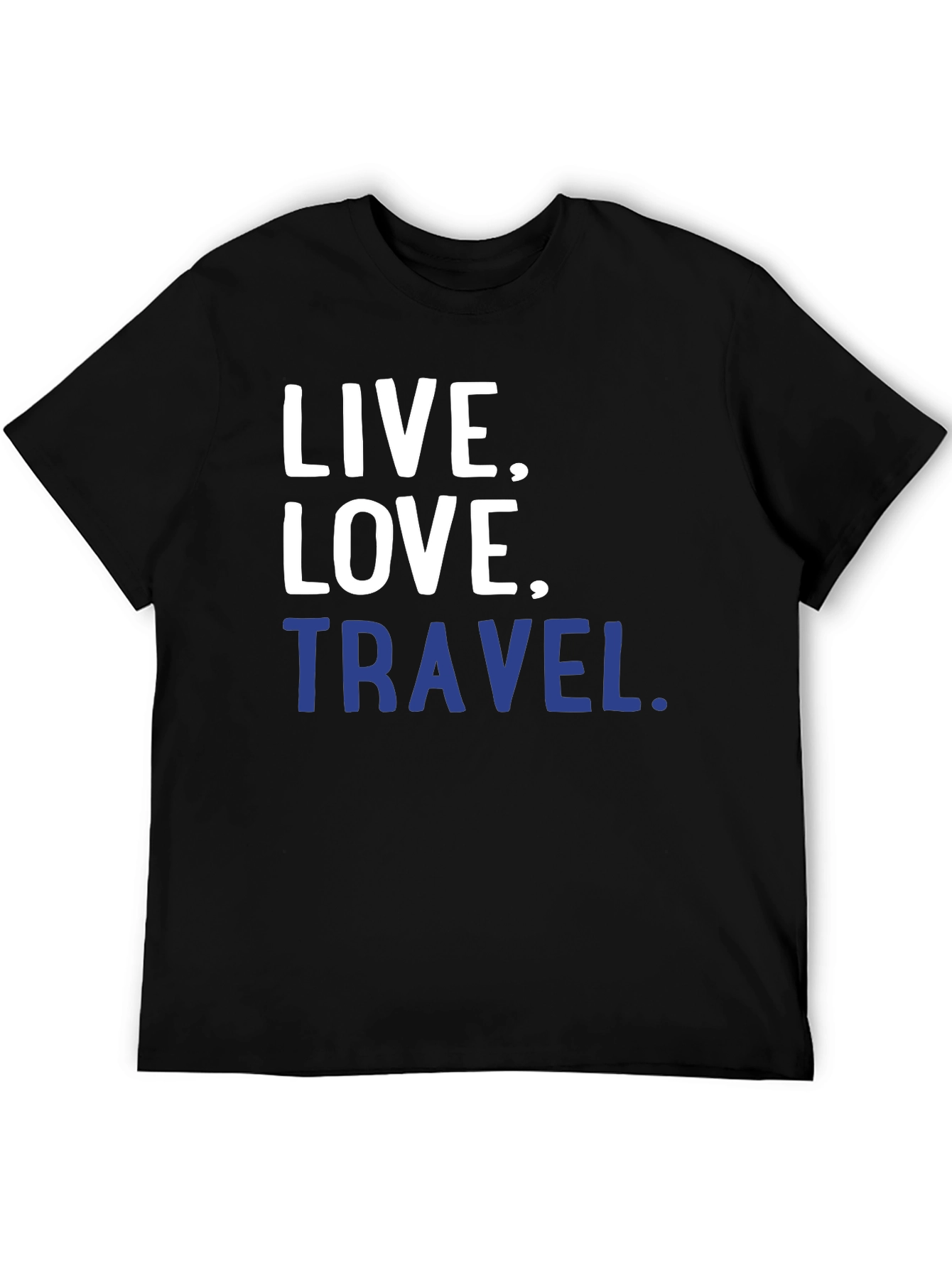 Black Live, Love, Travel T-Shirt - Black Graphic Tee view 5