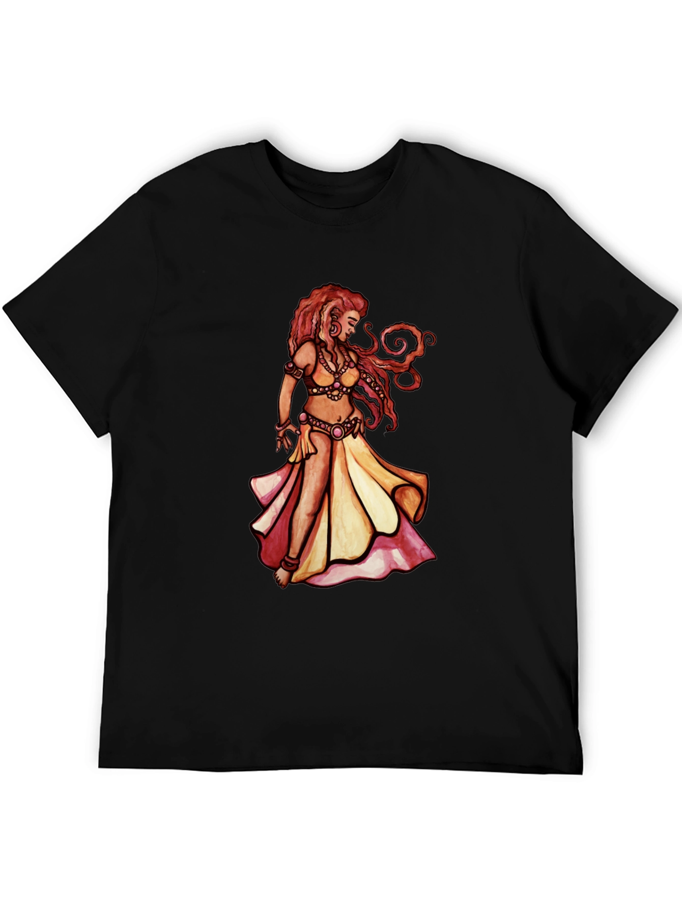 Black Belly Dance Art T-Shirt - Unique Graphic Tee view 5