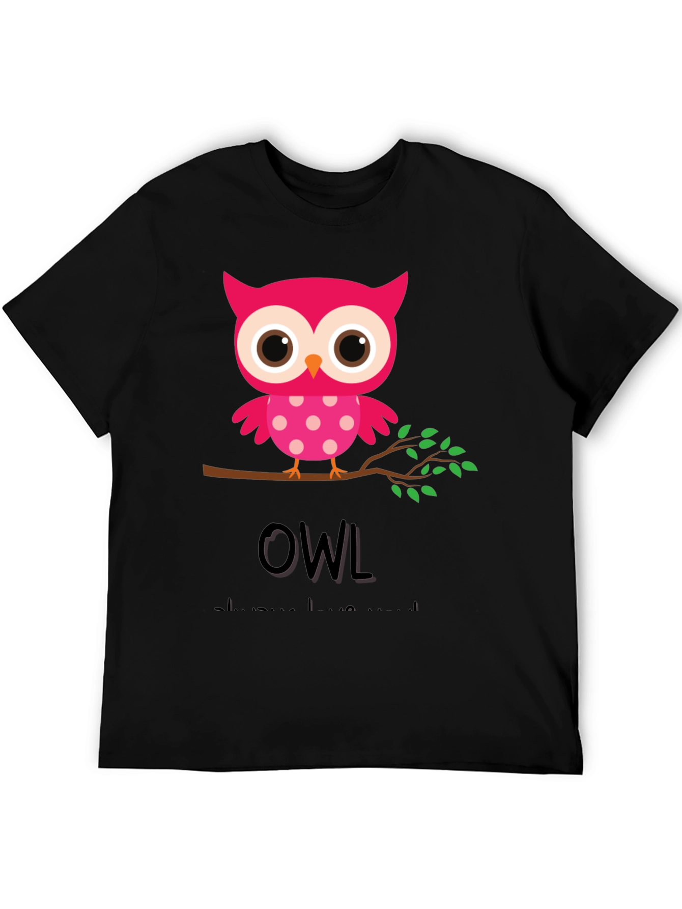 Black Owl Always Love You Graphic Tee view 5