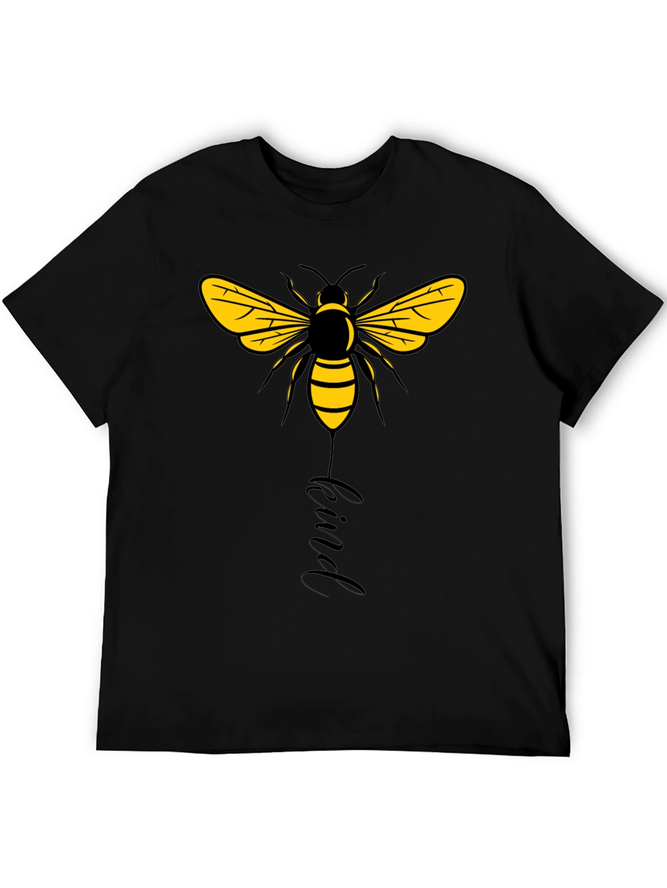 Black Bee Kind Graphic Tee - Black Cotton T-Shirt view 5