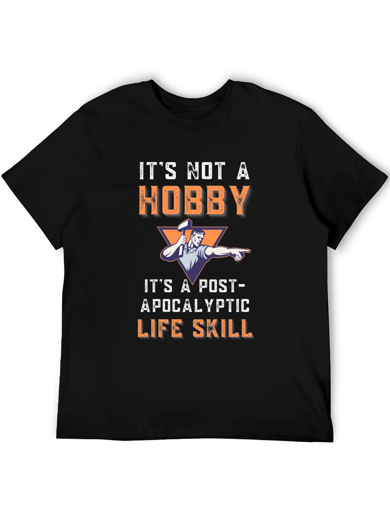 Black Post-Apocalyptic Life Skill T-Shirt view 5