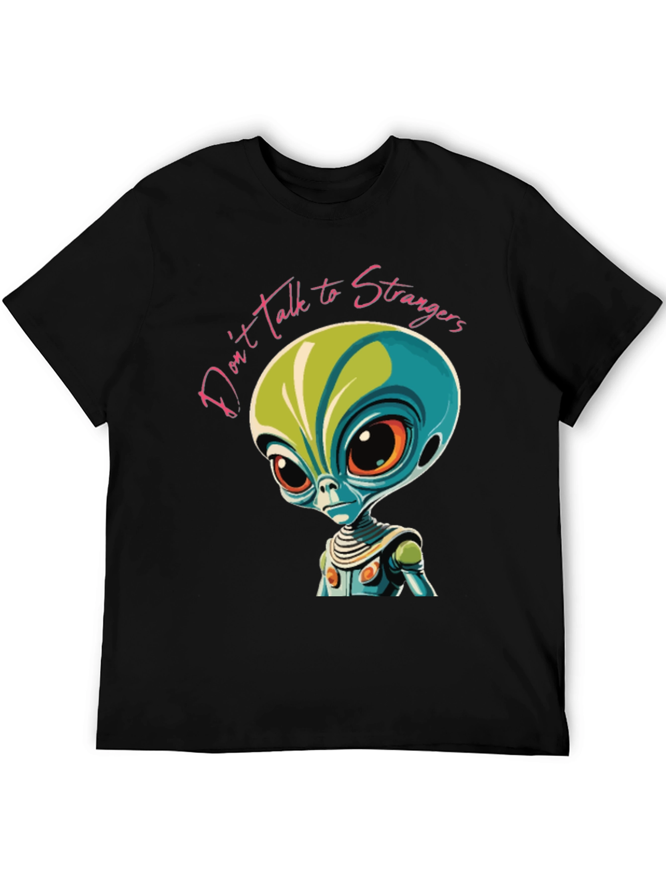 Black Don't Talk to Strangers Alien Graphic Tee view 5