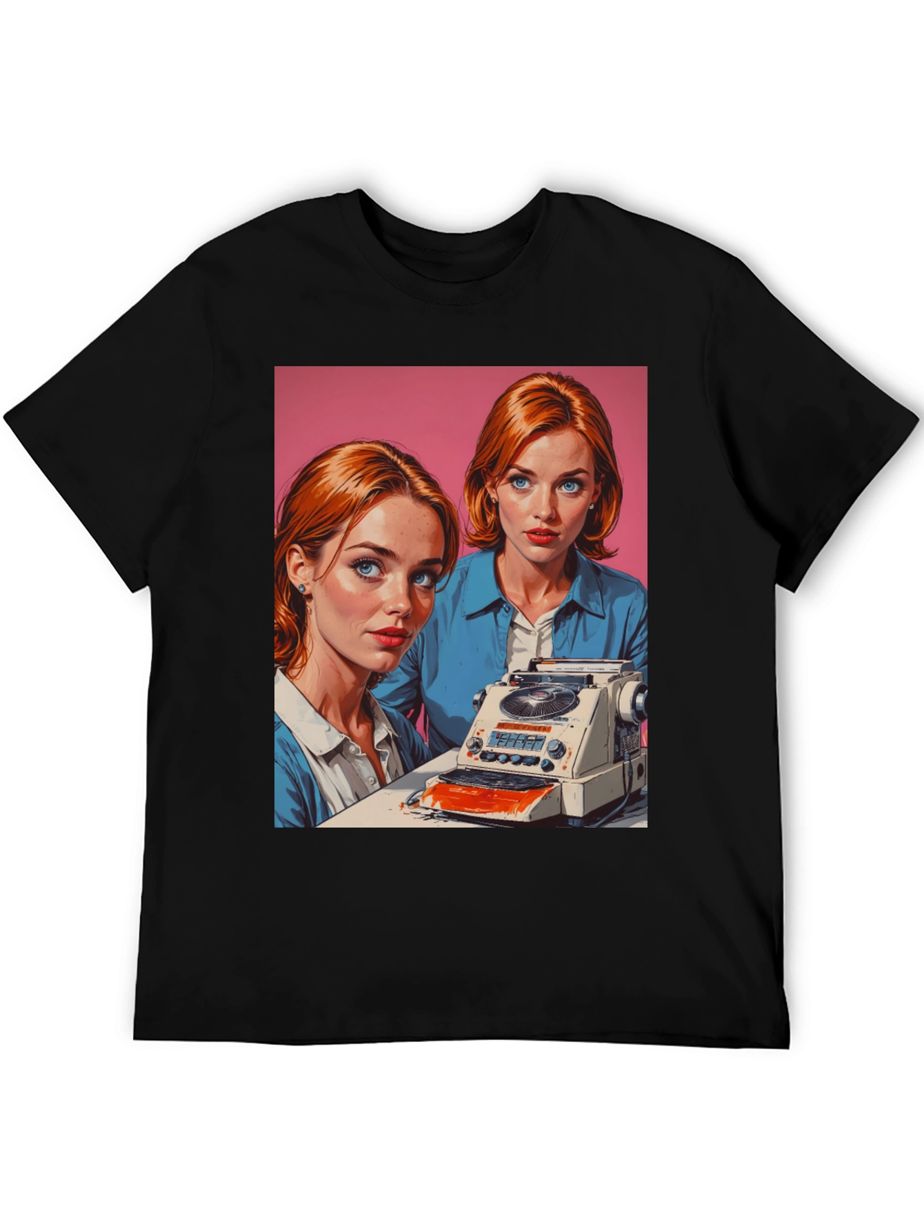 Black Retro Twins Graphic Tee view 5