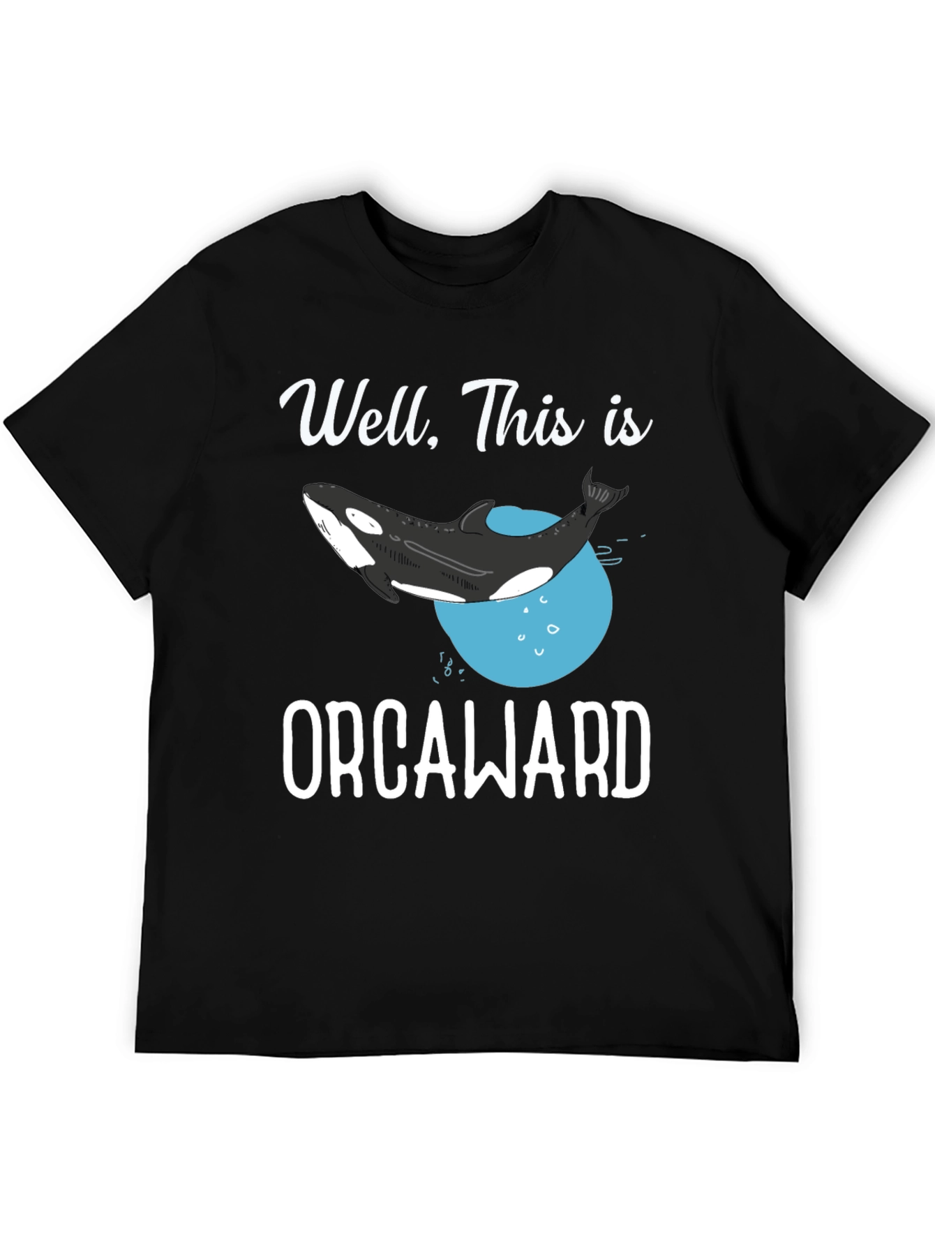 Black Orcaward T-Shirt - Funny Orca Whale Graphic Tee view 5