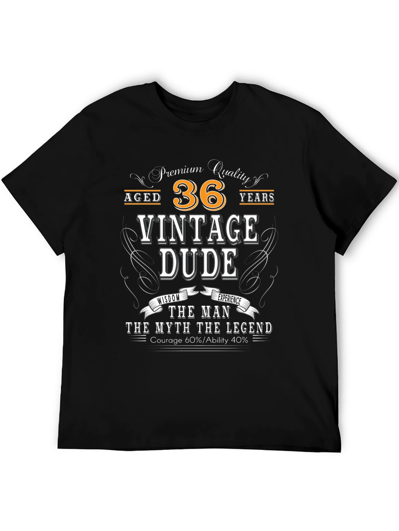 Black Vintage Dude 36th Birthday T-Shirt view 5