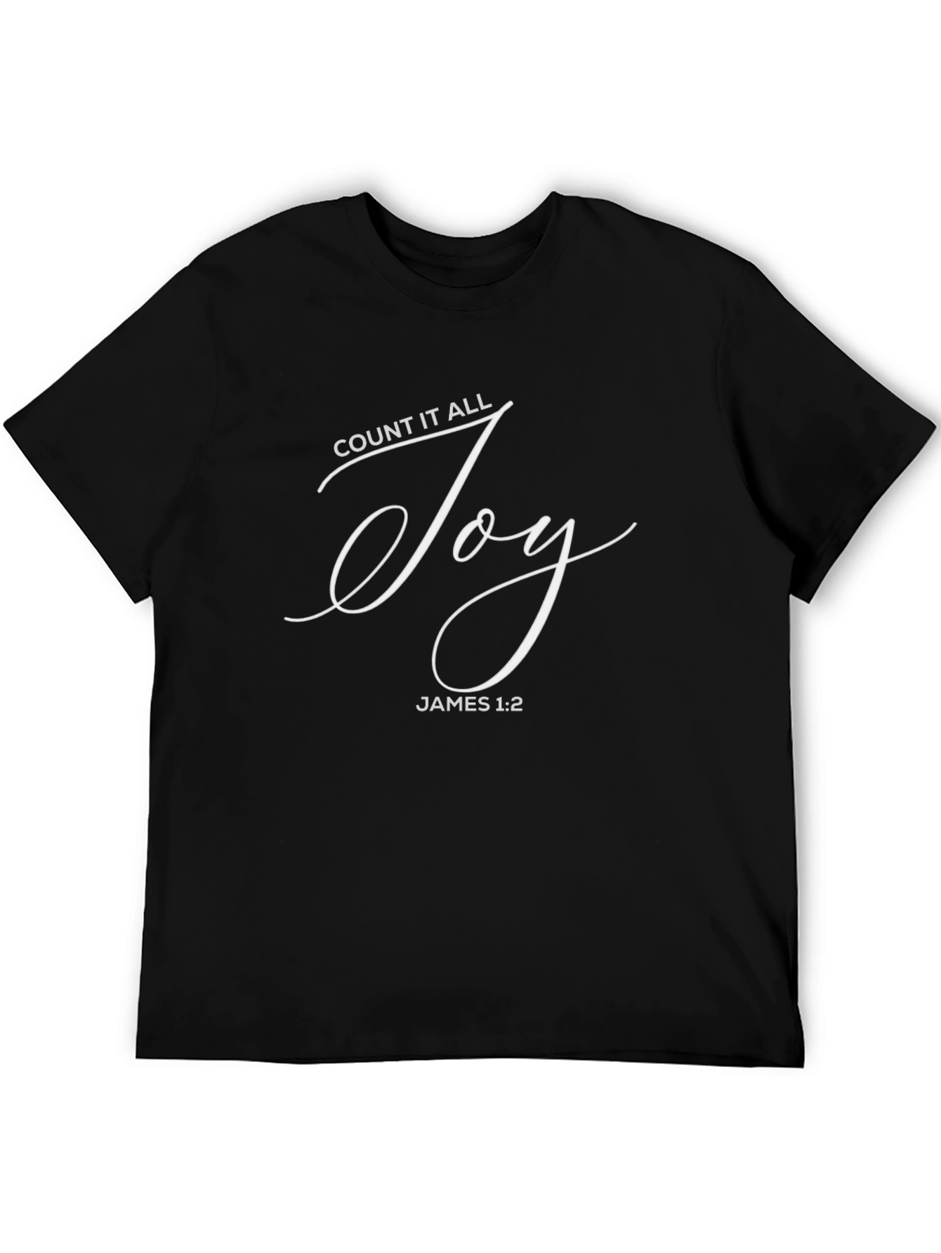 Black Count It All Joy T-Shirt | Christian Apparel view 5