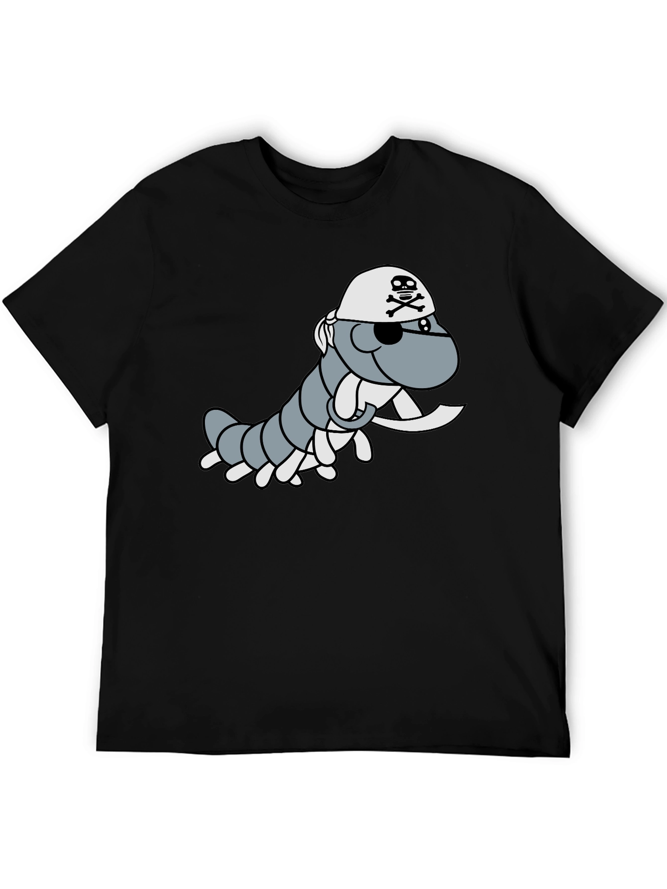 Black Pirate Centipede Graphic Tee - Black Cotton T-Shirt view 5