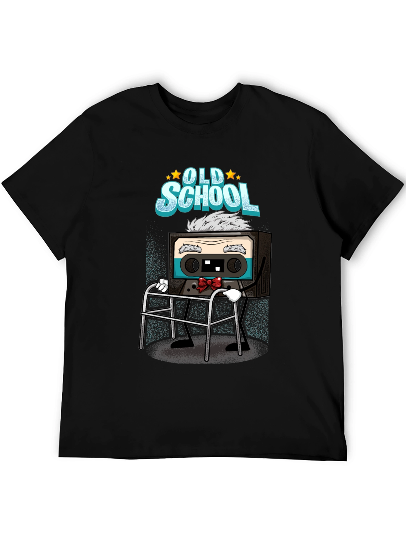 Black Old School Cassette Tape T-Shirt view 5