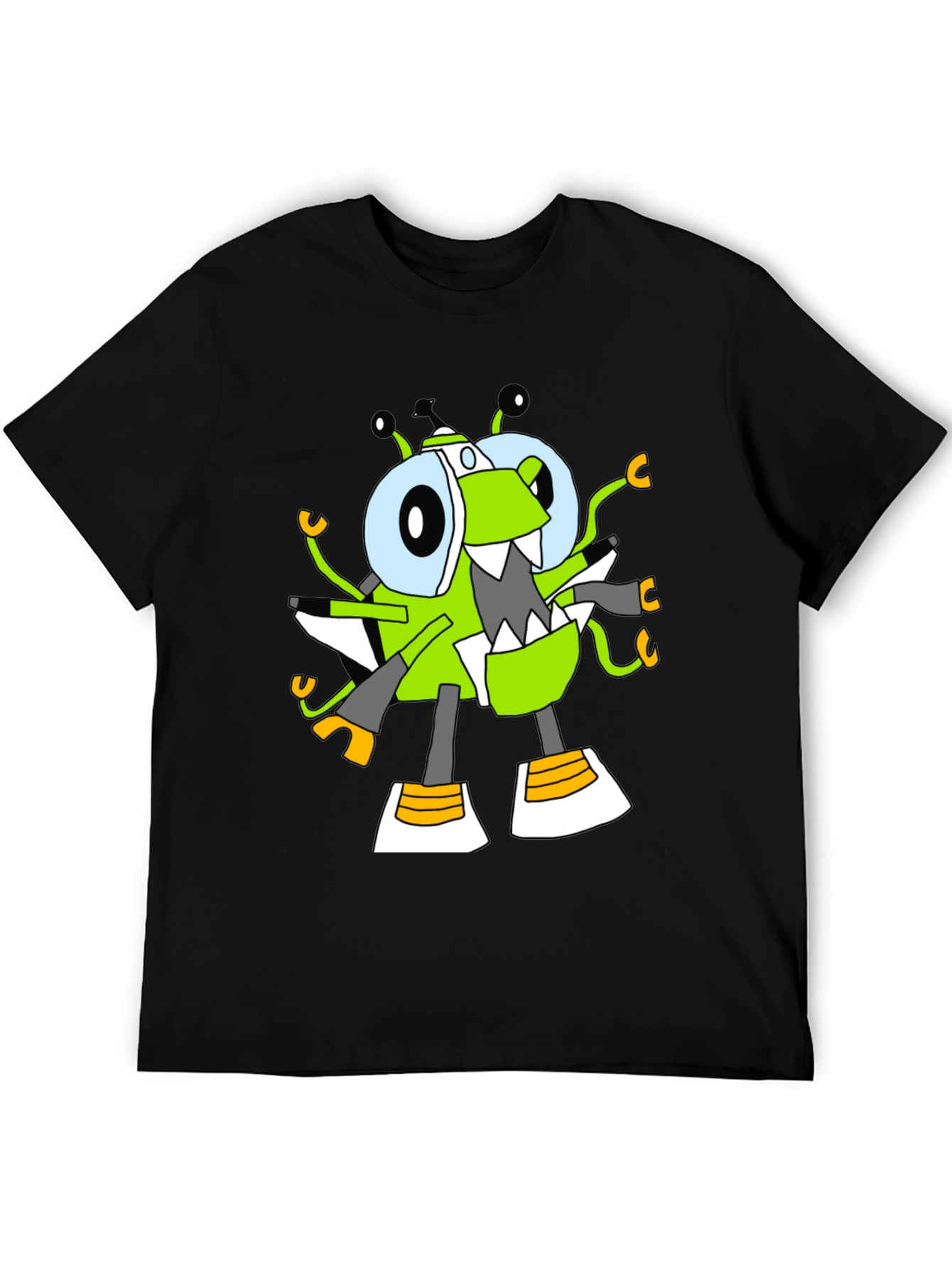 Black Cartoon Character Graphic Tee view 5