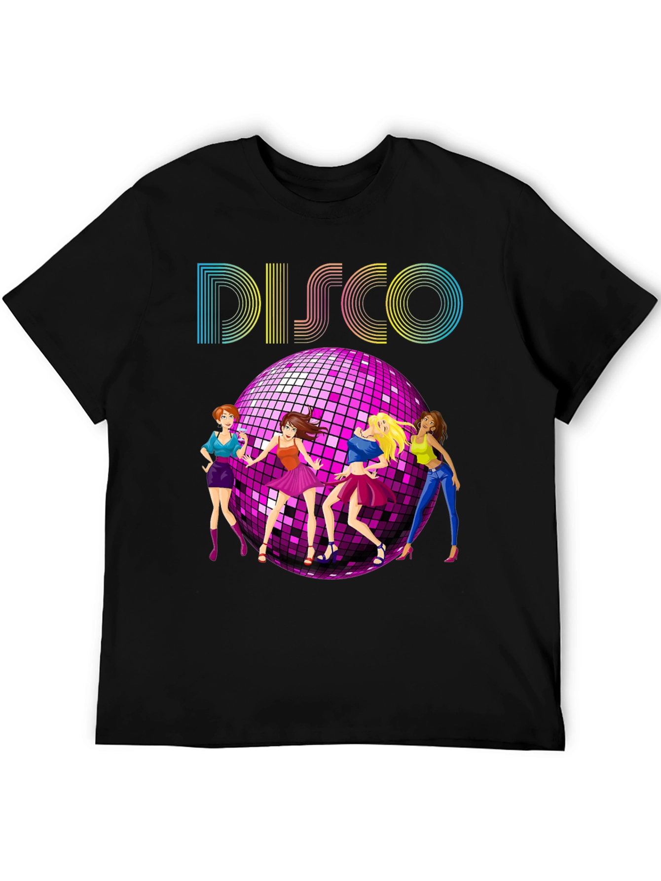 Retro Disco T-Shirt with Dancing Girls - 5