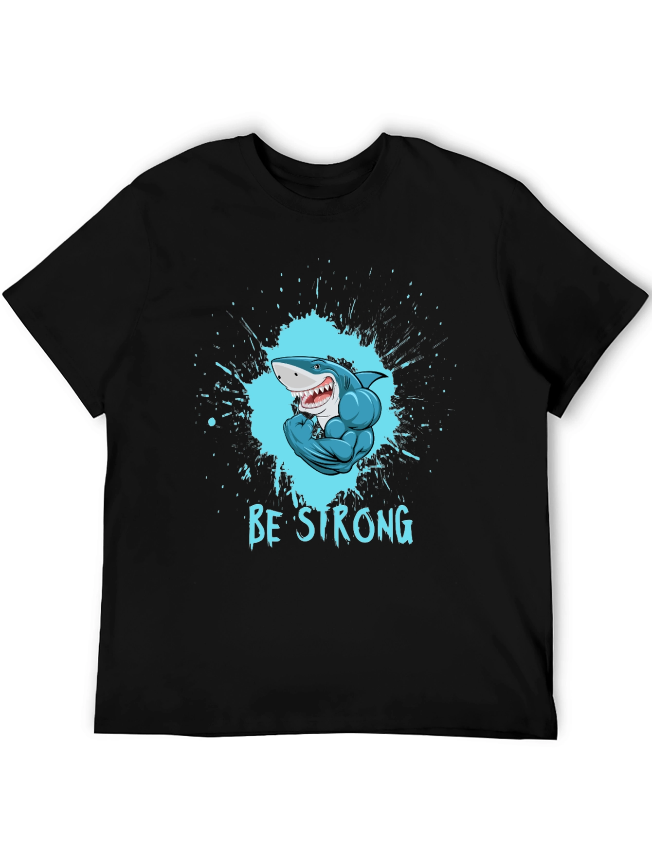 Black Be Strong Shark Graphic Tee view 5