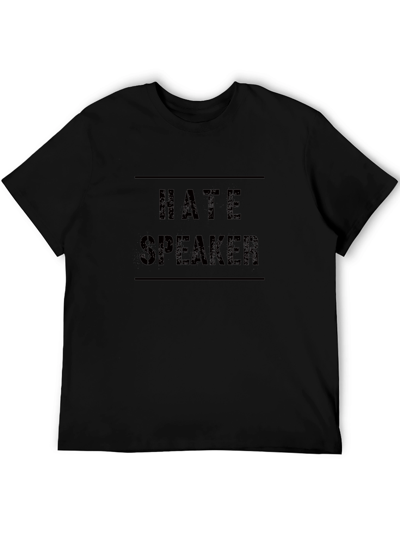 Black Hate Speaker Black T-Shirt Graphic Print view 5
