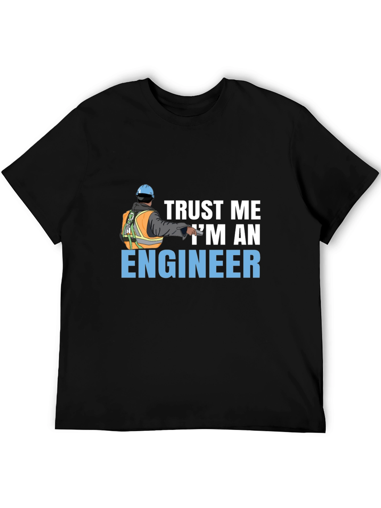 Black Trust Me I'm An Engineer Black T-Shirt view 5