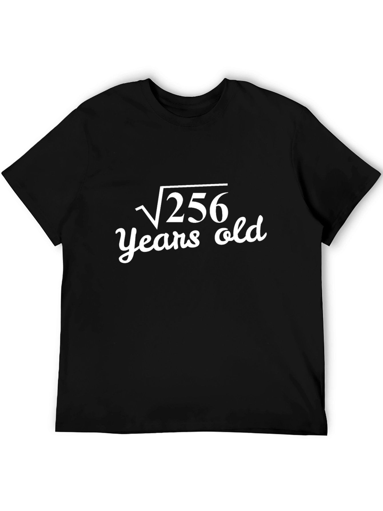 Black Funny Math Birthday T-Shirt - Square Root 256 view 5