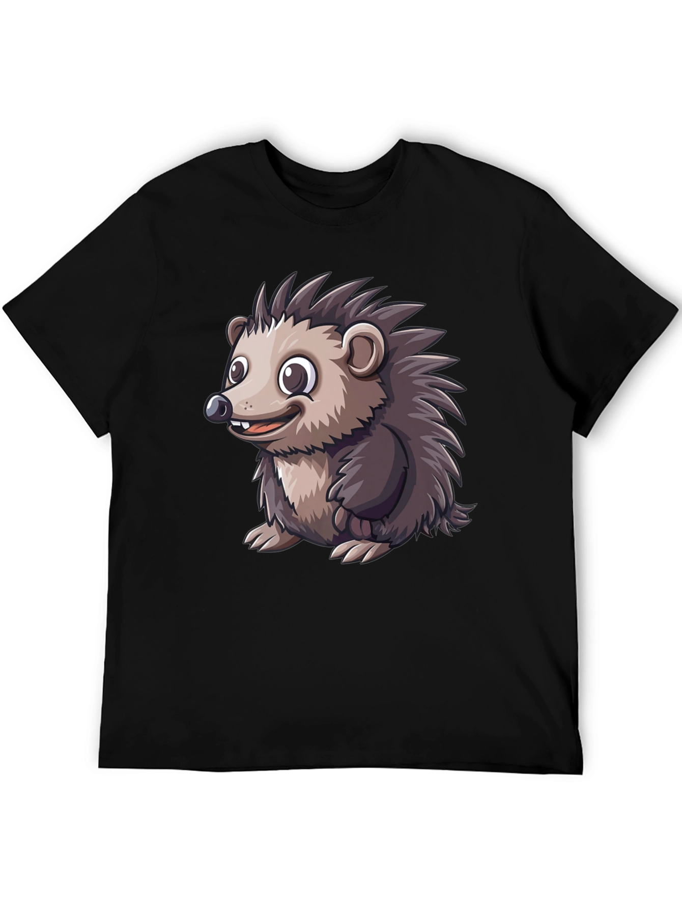 Black Hedgehog Graphic Tee - Soft Cotton Blend view 5