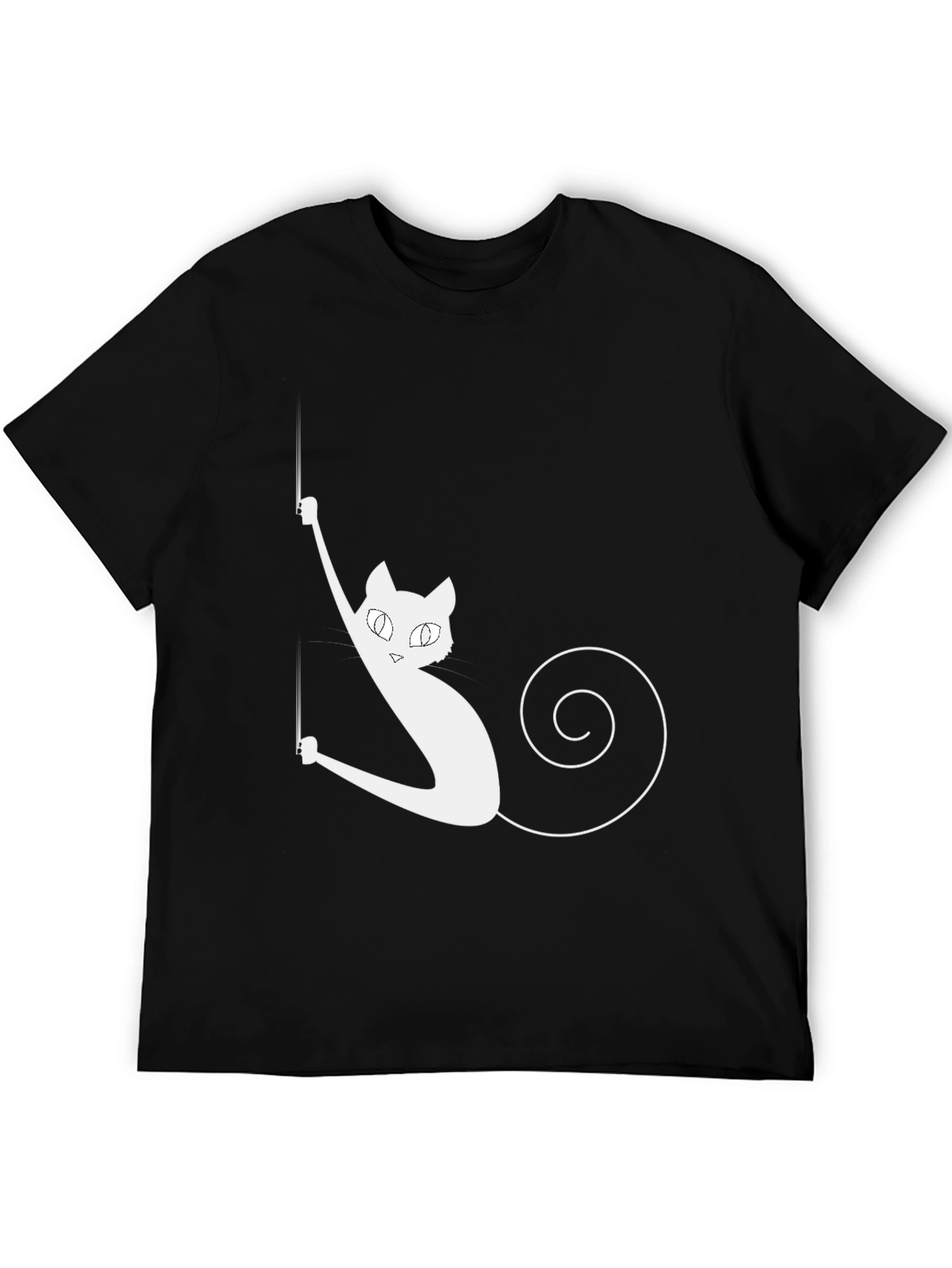 Black Hanging Cat Graphic T-Shirt - Fun Novelty Tee view 5