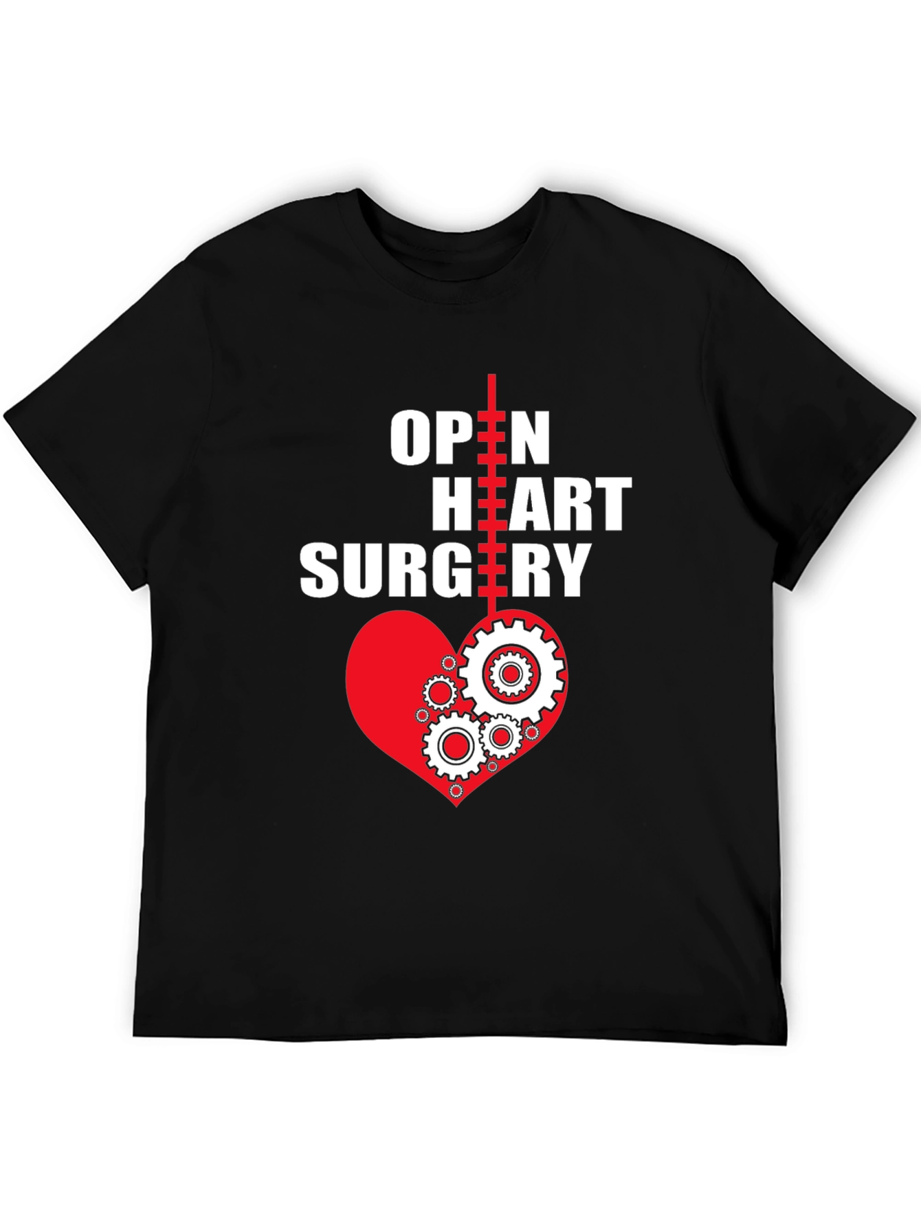 Black Open Heart Surgery T-Shirt - Heart Gears view 5