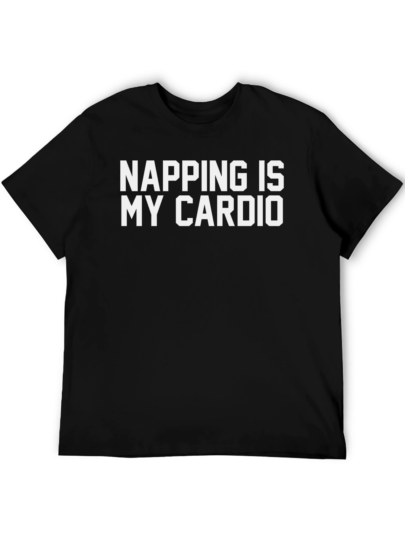 Black Napping is My Cardio Black Graphic T-Shirt view 5