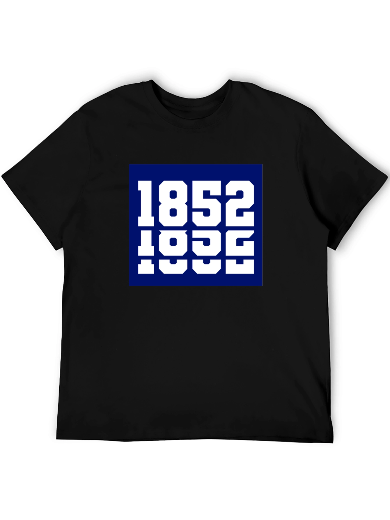 Black 1852 Tee - Retro Collegiate Style T-Shirt view 5