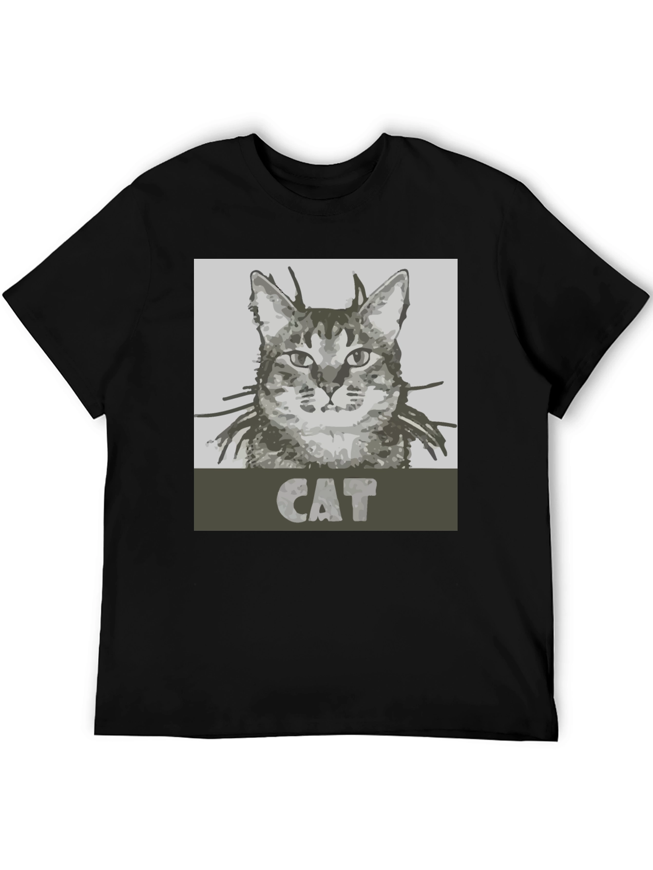 Black Cool Cat Graphic Tee - Black Unisex T-Shirt view 5