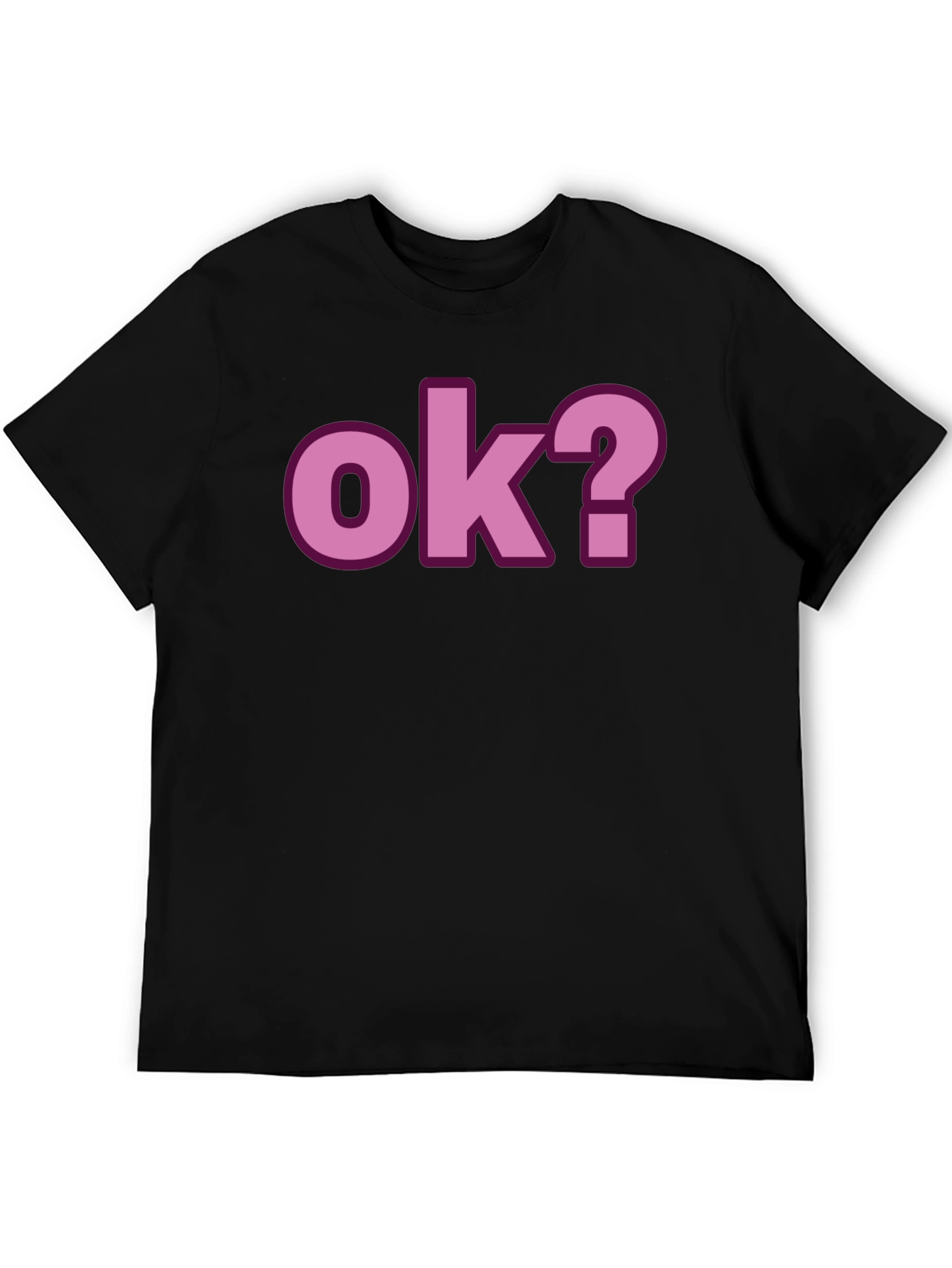 Black OK? Graphic Print Crew Neck T-Shirt view 5