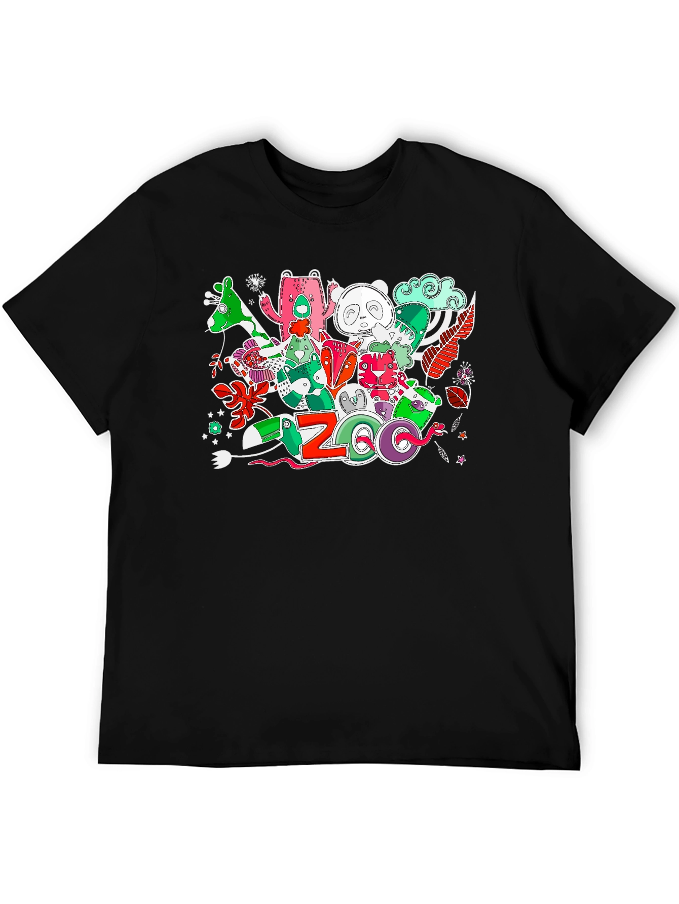 Black Zoo Animal Graphic Print T-Shirt view 5