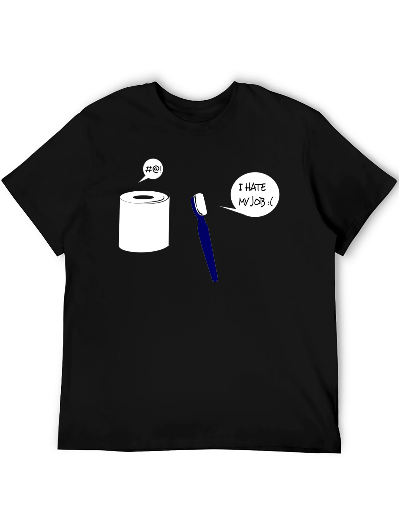 Black Humorous Toilet Humor T-Shirt view 5