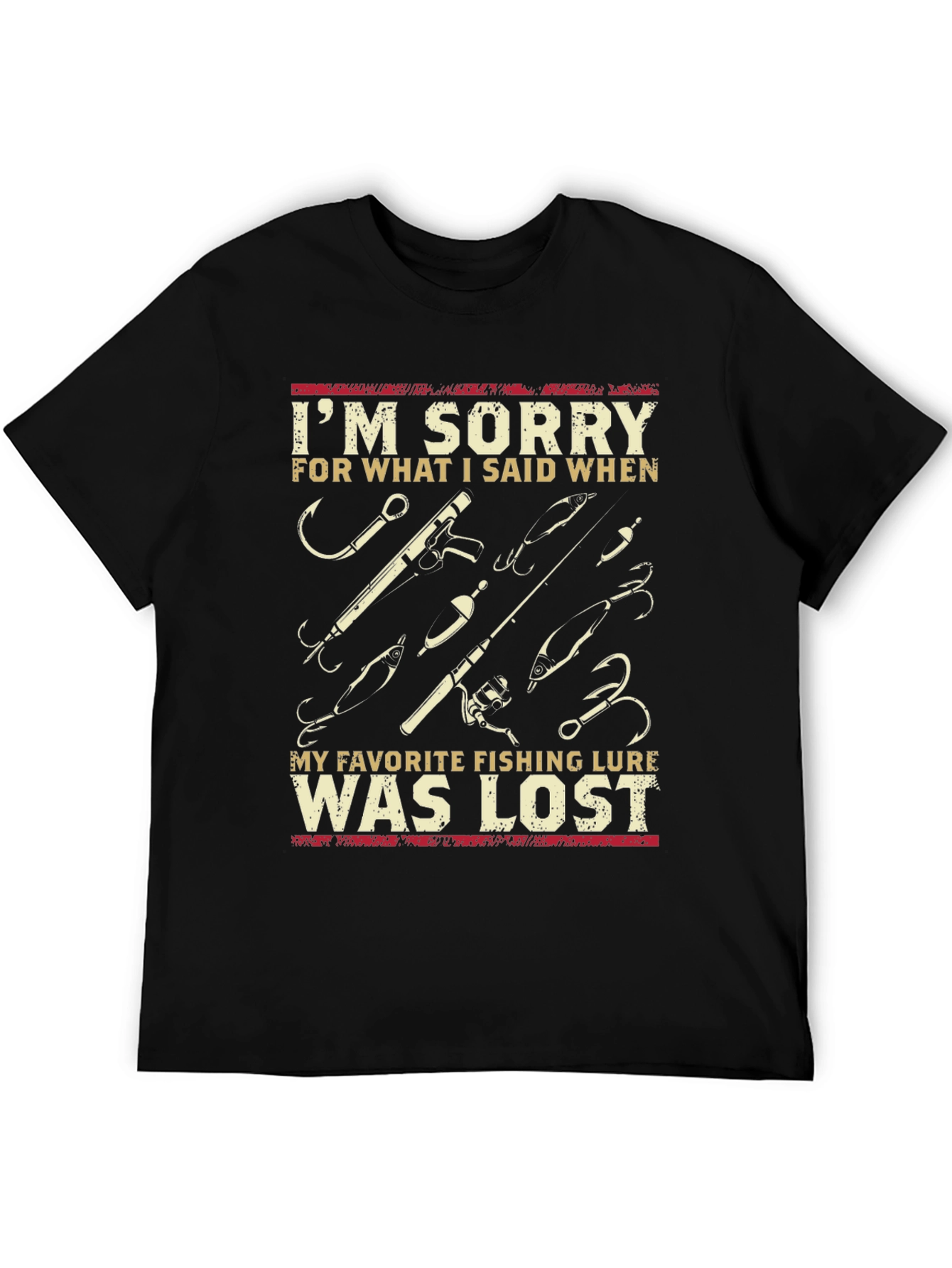 Black Fishing Lure T-Shirt view 5