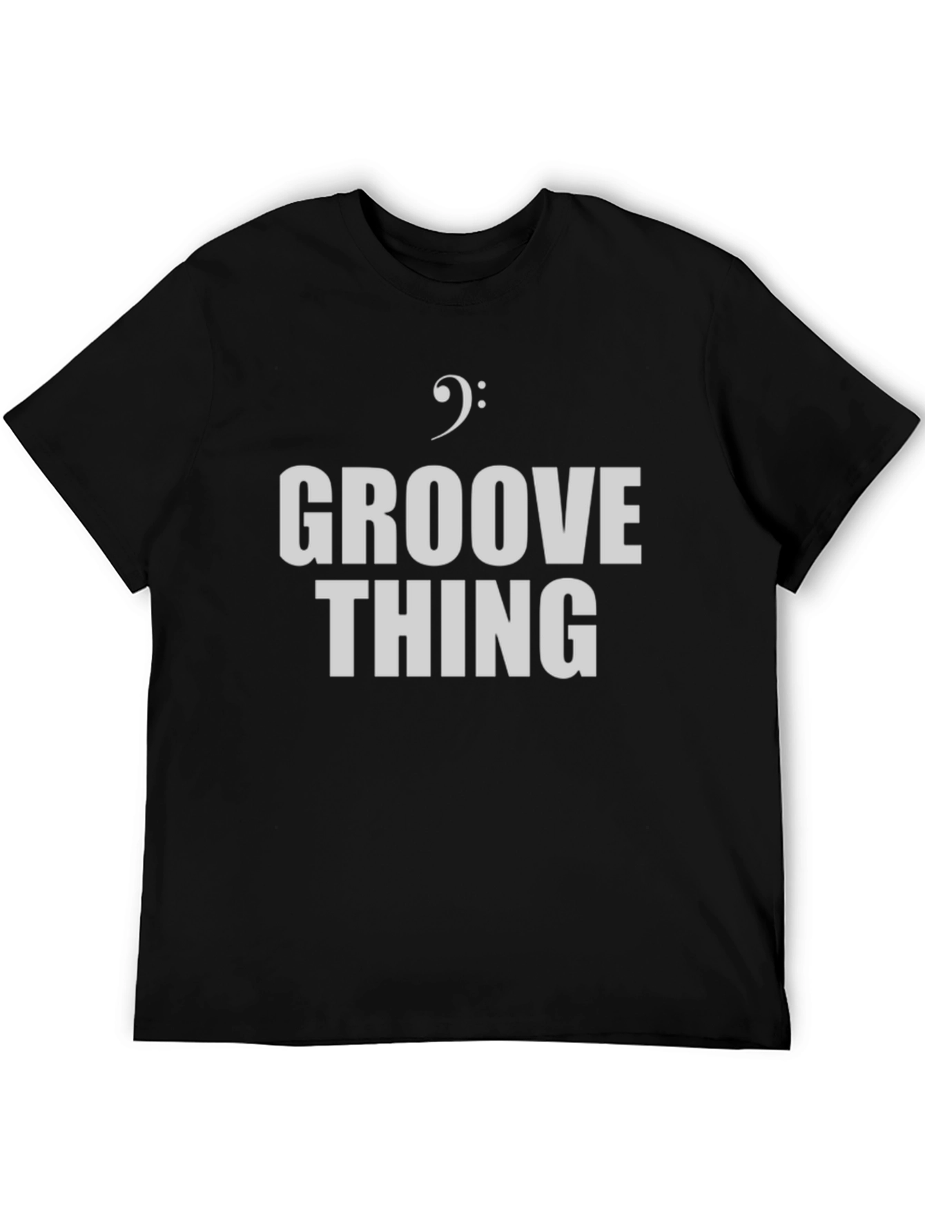 Black Groove Thing T-Shirt - Bass Clef Graphic Tee view 5