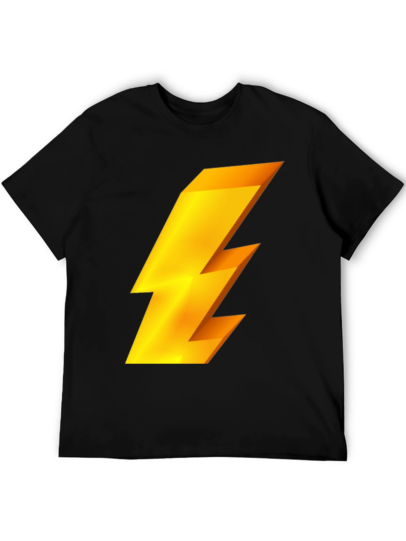 Black Lightning Bolt Graphic Tee - Black view 5