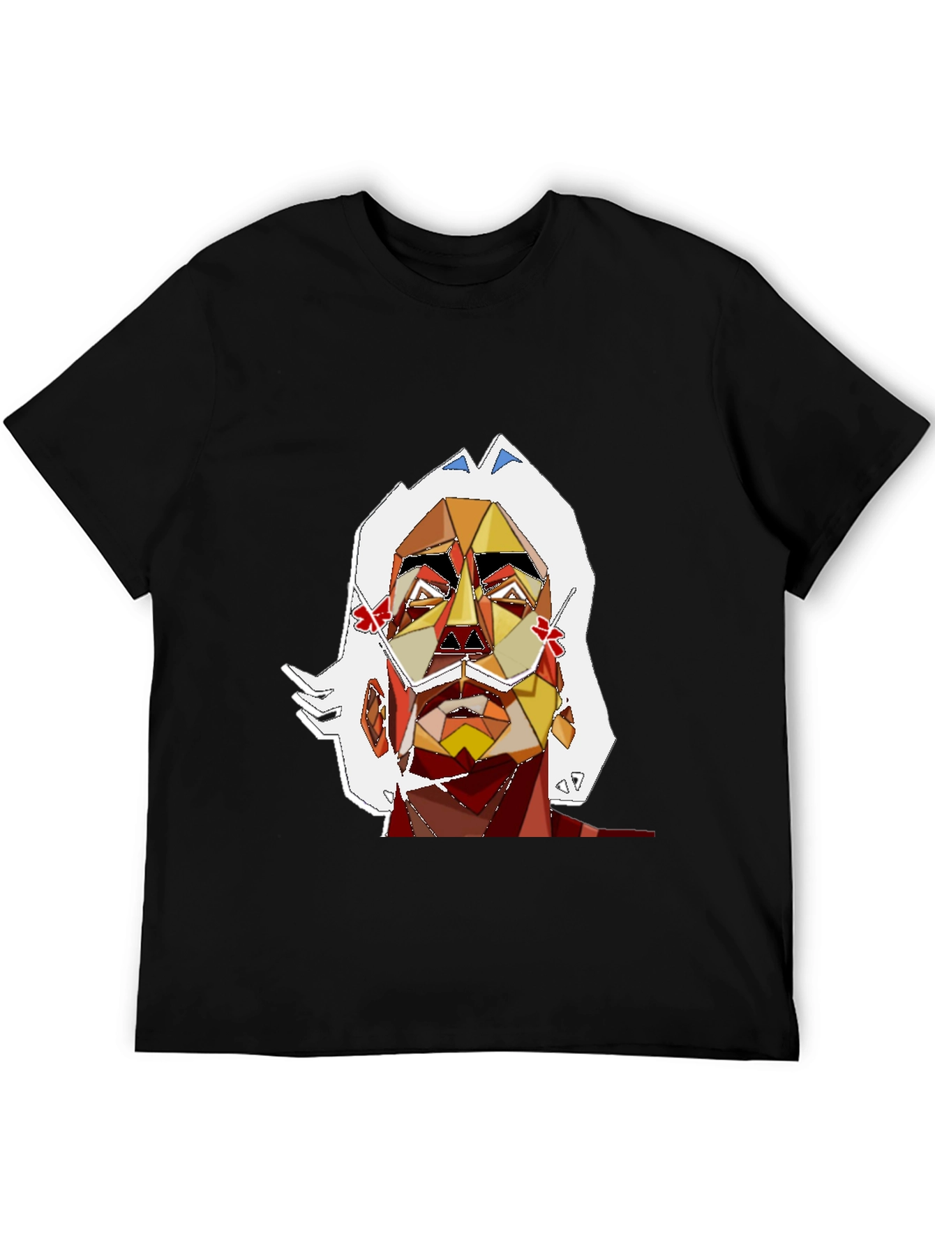 Black Abstract Art Man's Graphic Tee - Black view 5