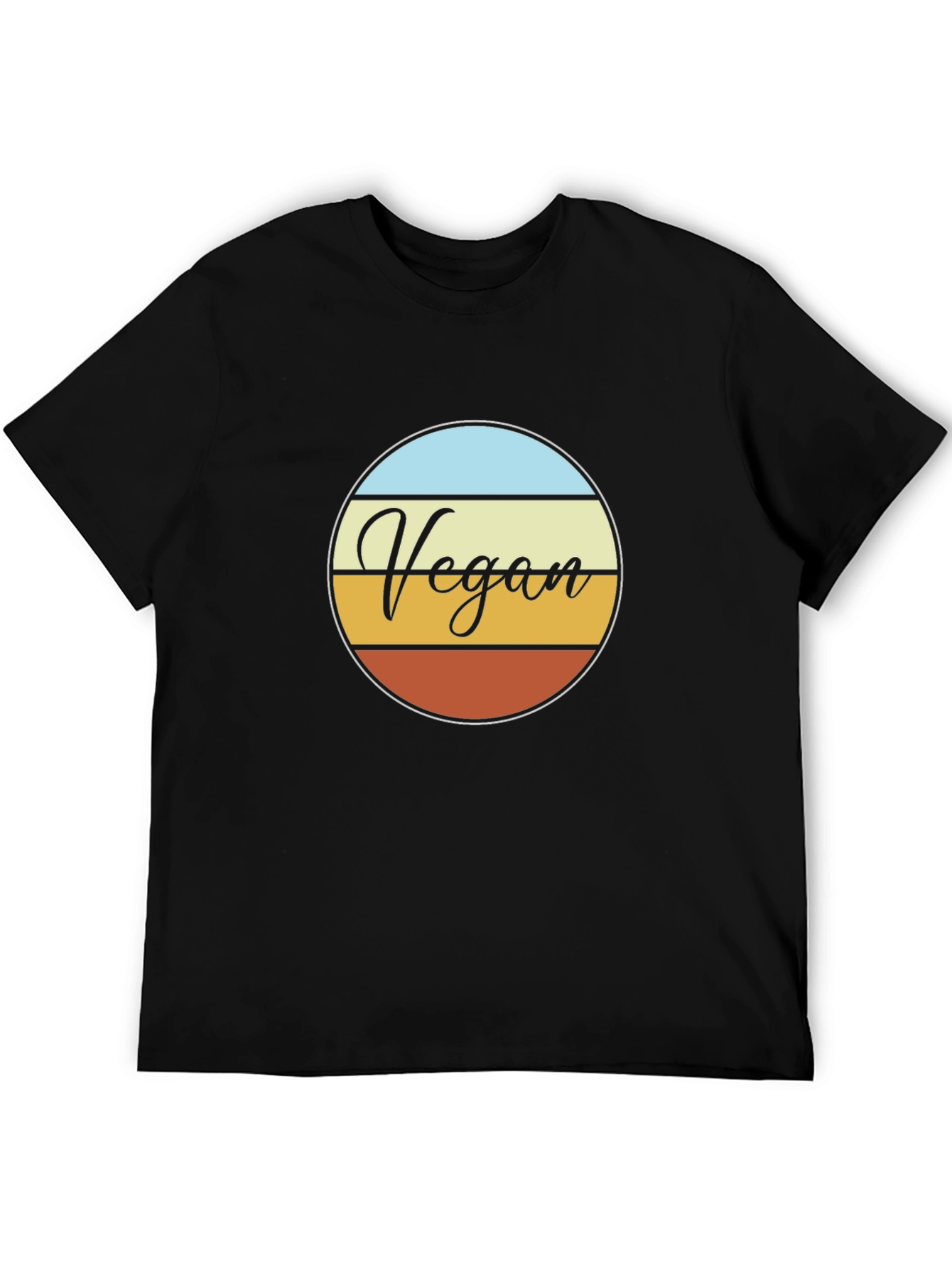 Black Vegan Retro Circle T-Shirt - Black view 5