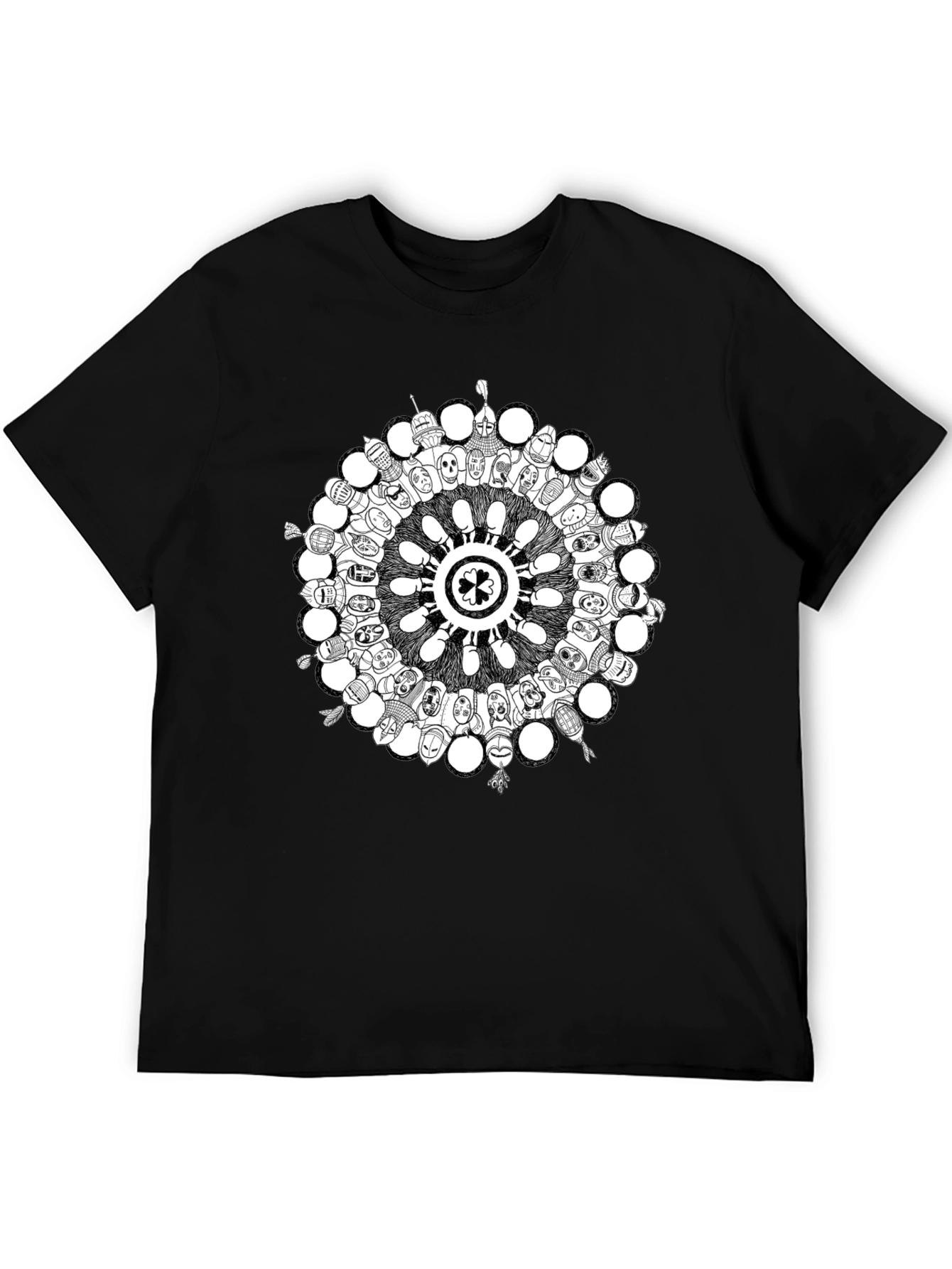 Black Unique Circle Graphic Tee - Soft Cotton Blend Shirt view 5
