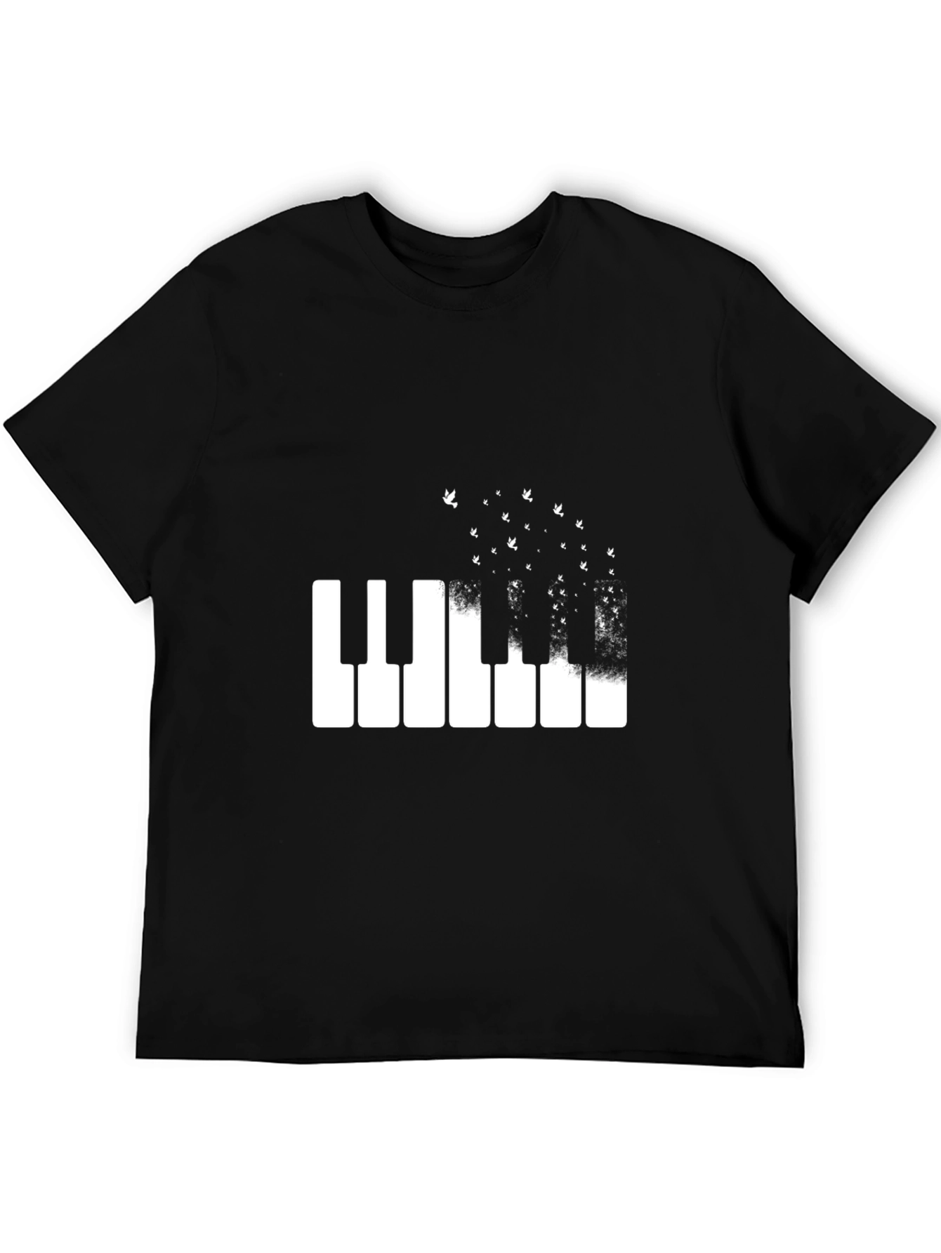Black Piano Keys T-Shirt - Musical Flight Design view 5