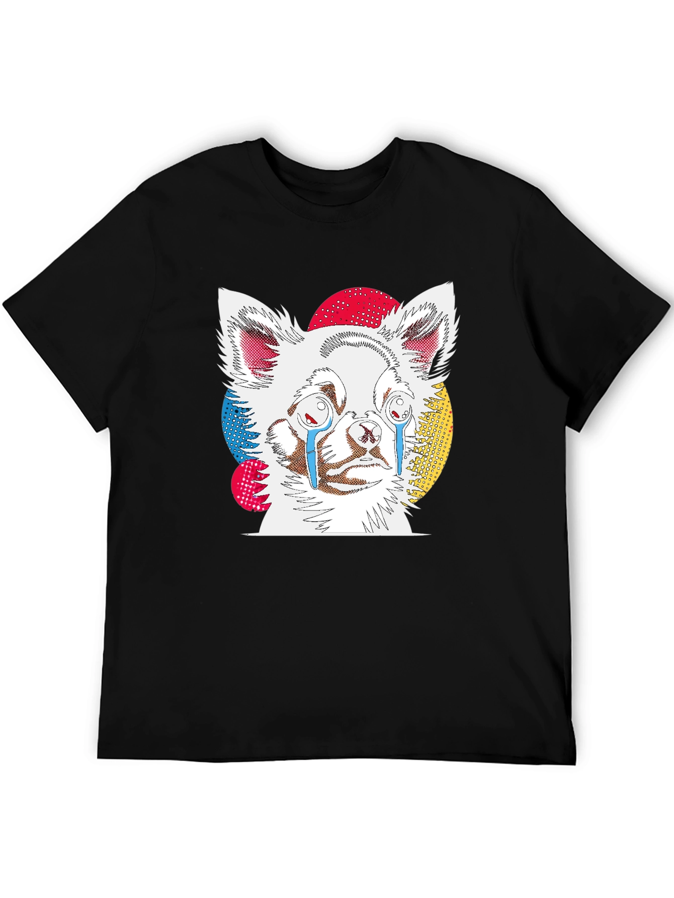 Black Sad Chihuahua Graphic Black T-Shirt view 5
