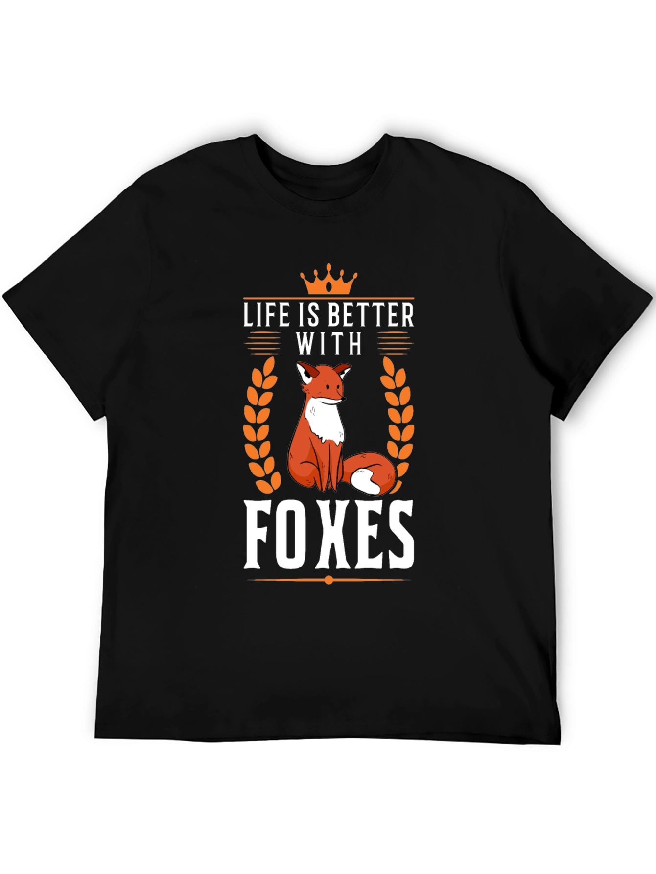 Black Life is Better with Foxes Black T-Shirt view 5