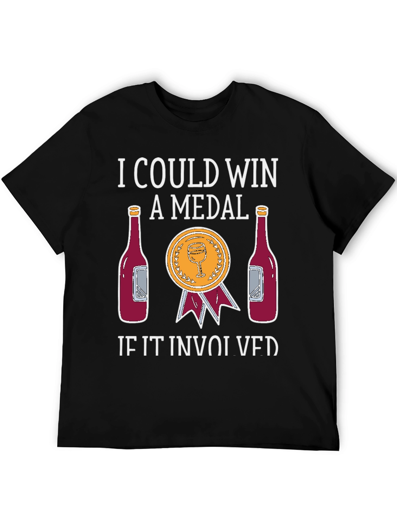 Black Wine Medal T-Shirt: Funny Wine Lover Tee view 5