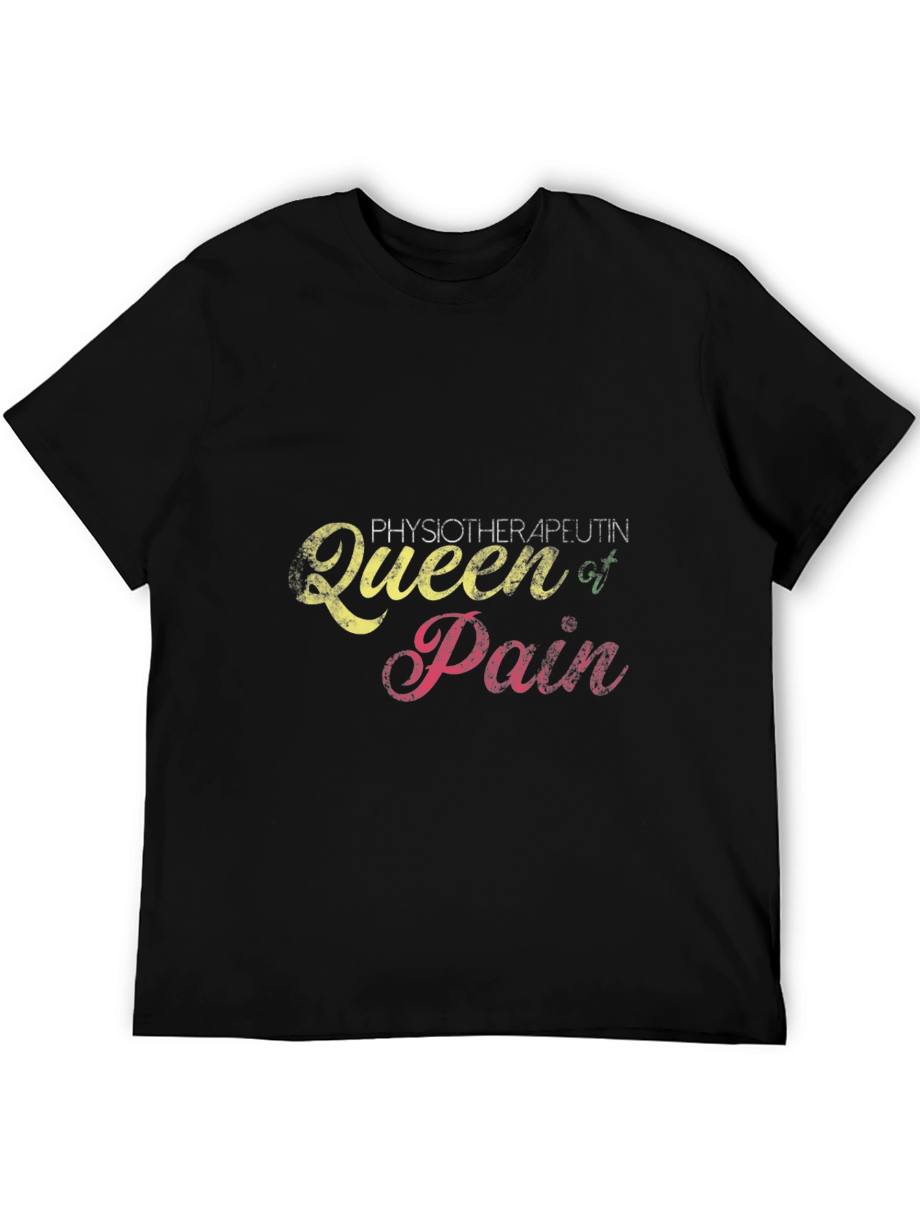 Black Physiotherapist Queen of Pain Black T-Shirt view 5