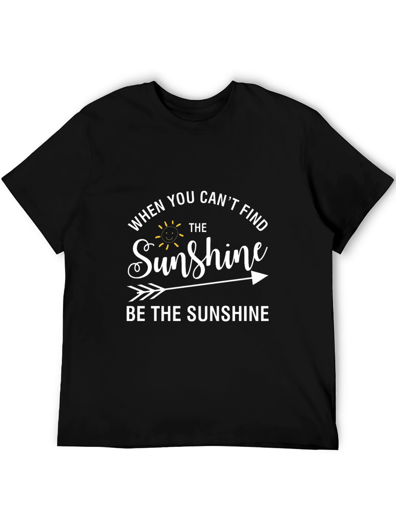 Black Sunshine Graphic Tee - Inspiring Black T-Shirt view 5