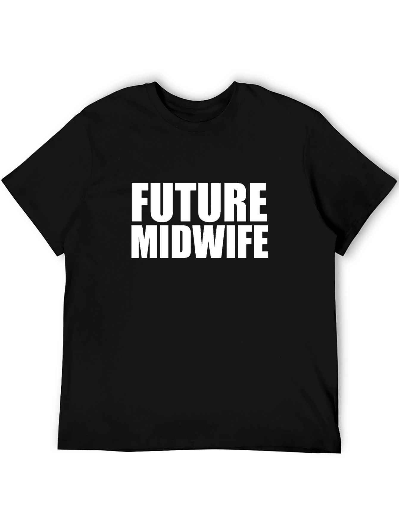 Black Future Midwife T-Shirt - Black Crew Neck view 5