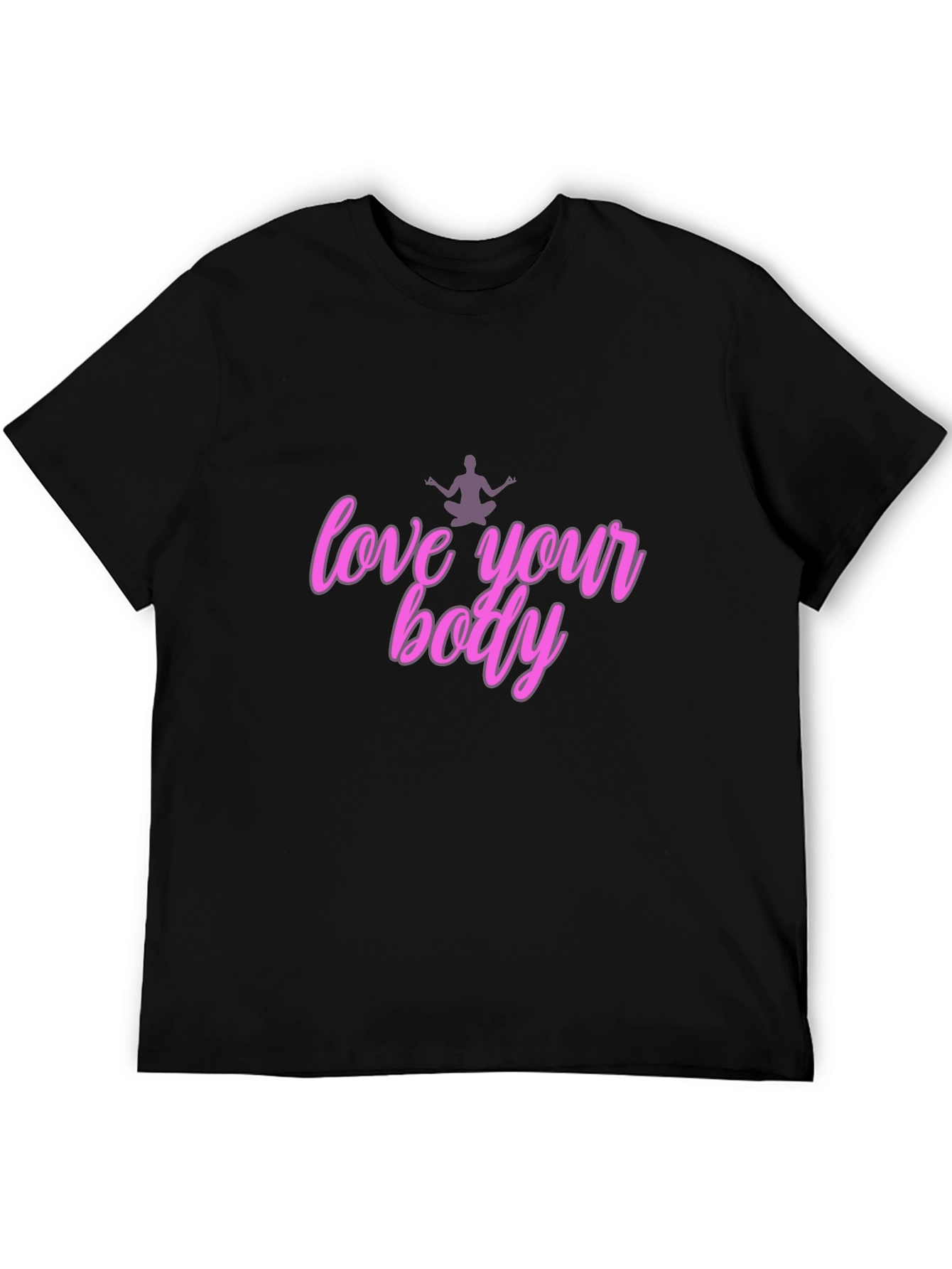 Black Love Your Body T-Shirt - Black Unisex view 5