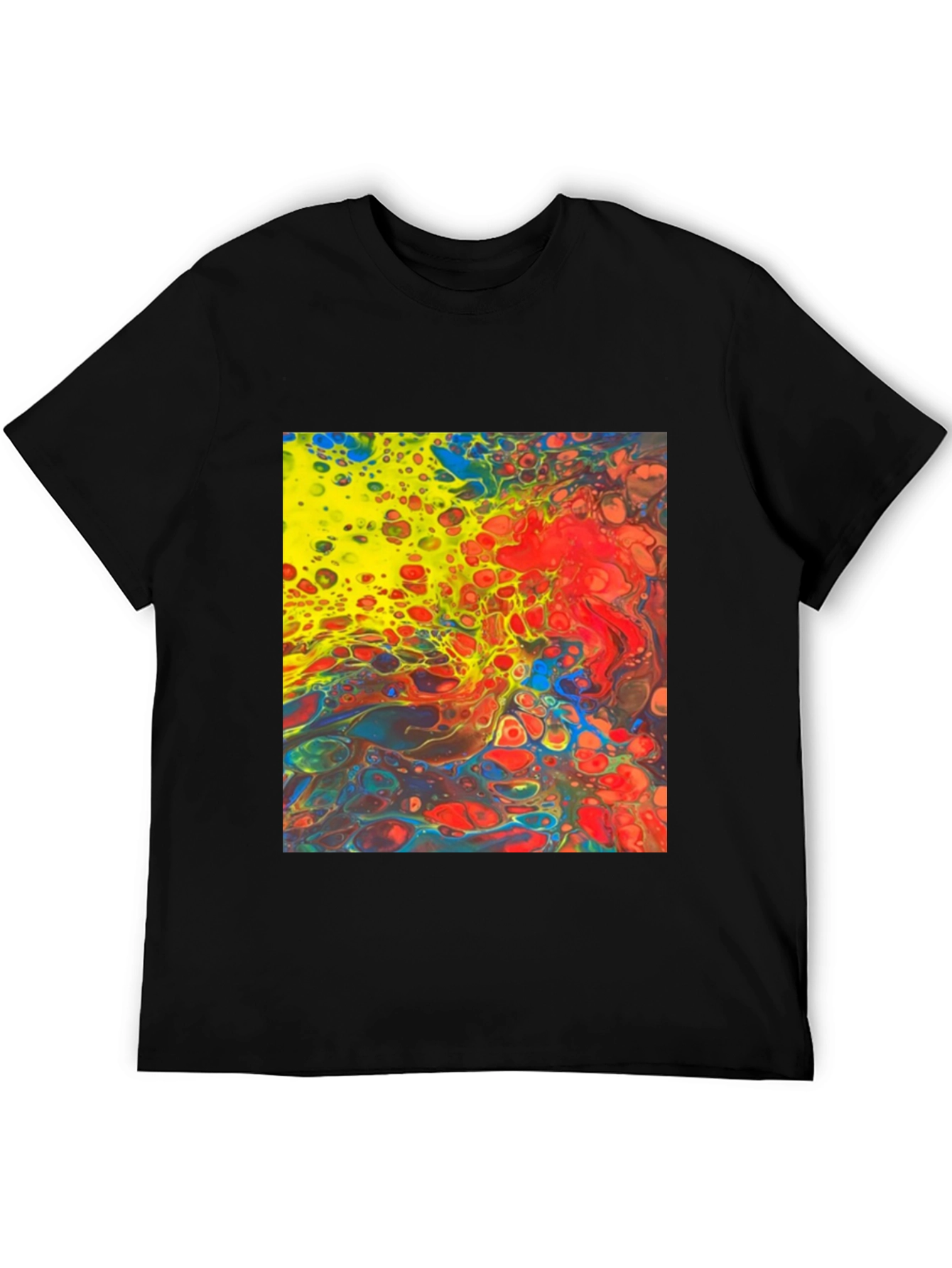 Black Abstract Art Graphic Tee - Bold & Vibrant Style view 5