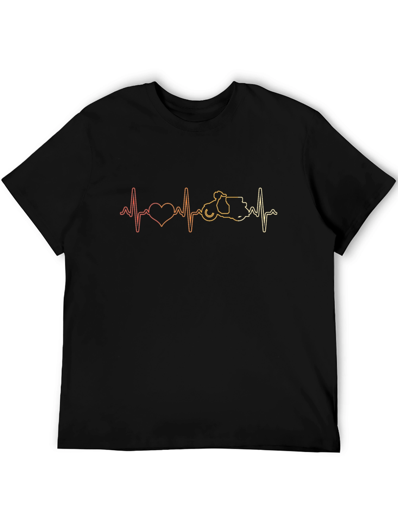 Black Scooter Heartbeat T-Shirt - Ride with Passion view 5