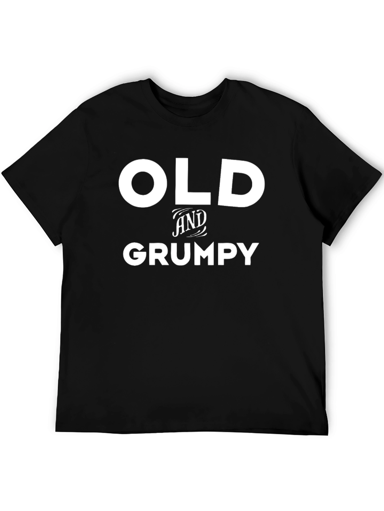 Black Old and Grumpy Funny Black T-Shirt view 5