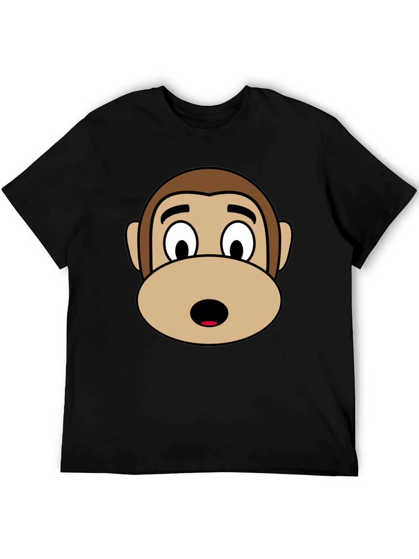 Black Monkey Face Graphic Tee - Black Unisex T-Shirt view 5